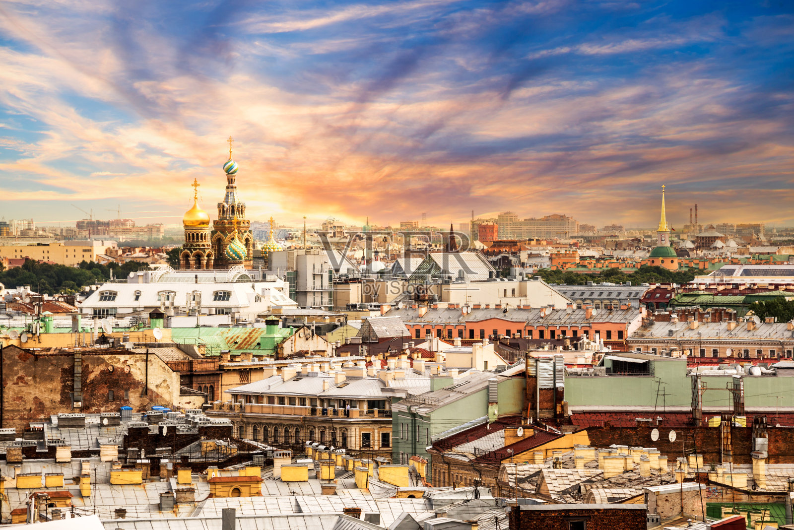 俄罗斯圣彼得堡鸟瞰图照片摄影图片