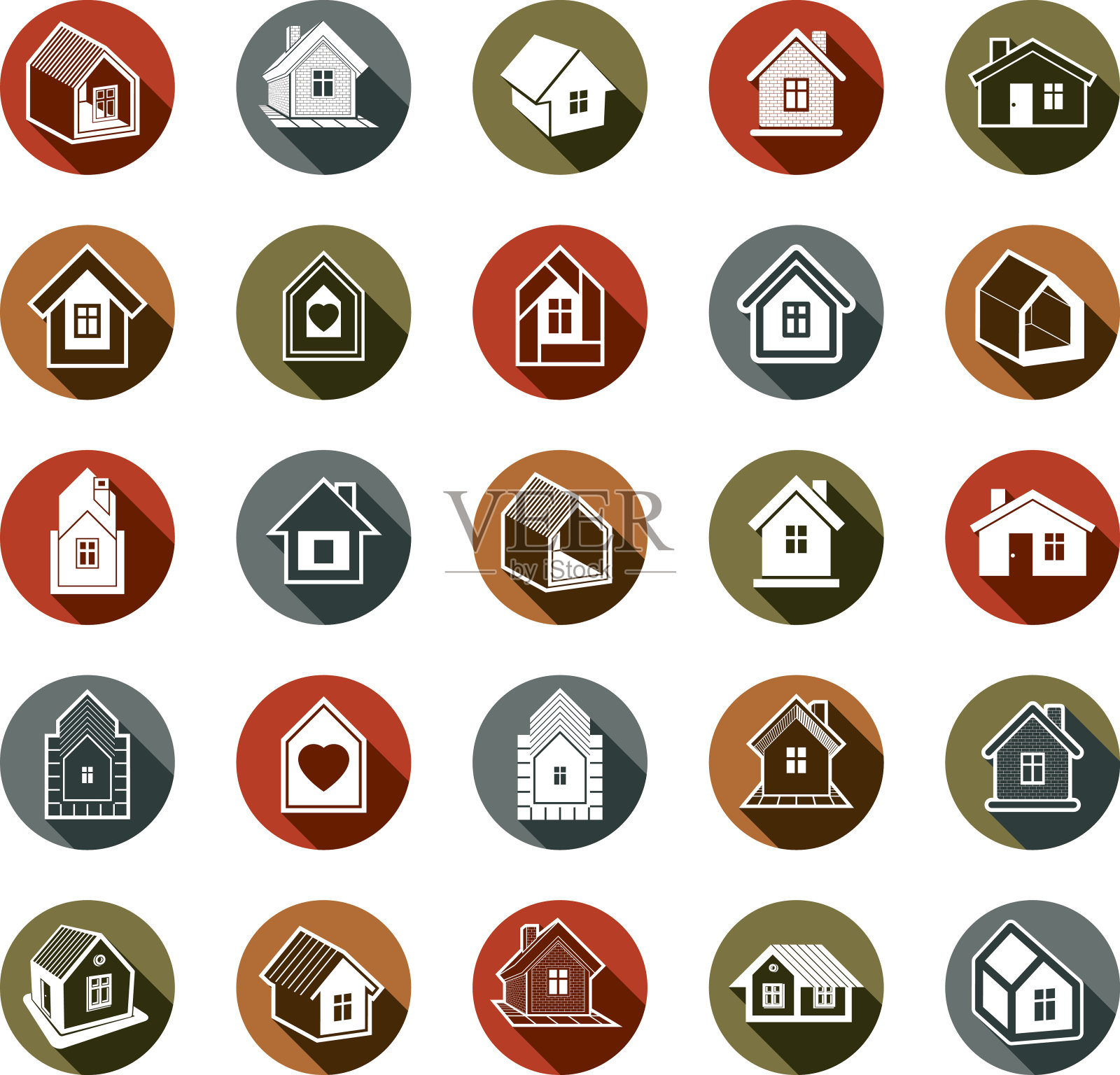 房子抽象的图标，可以用于广告图标素材