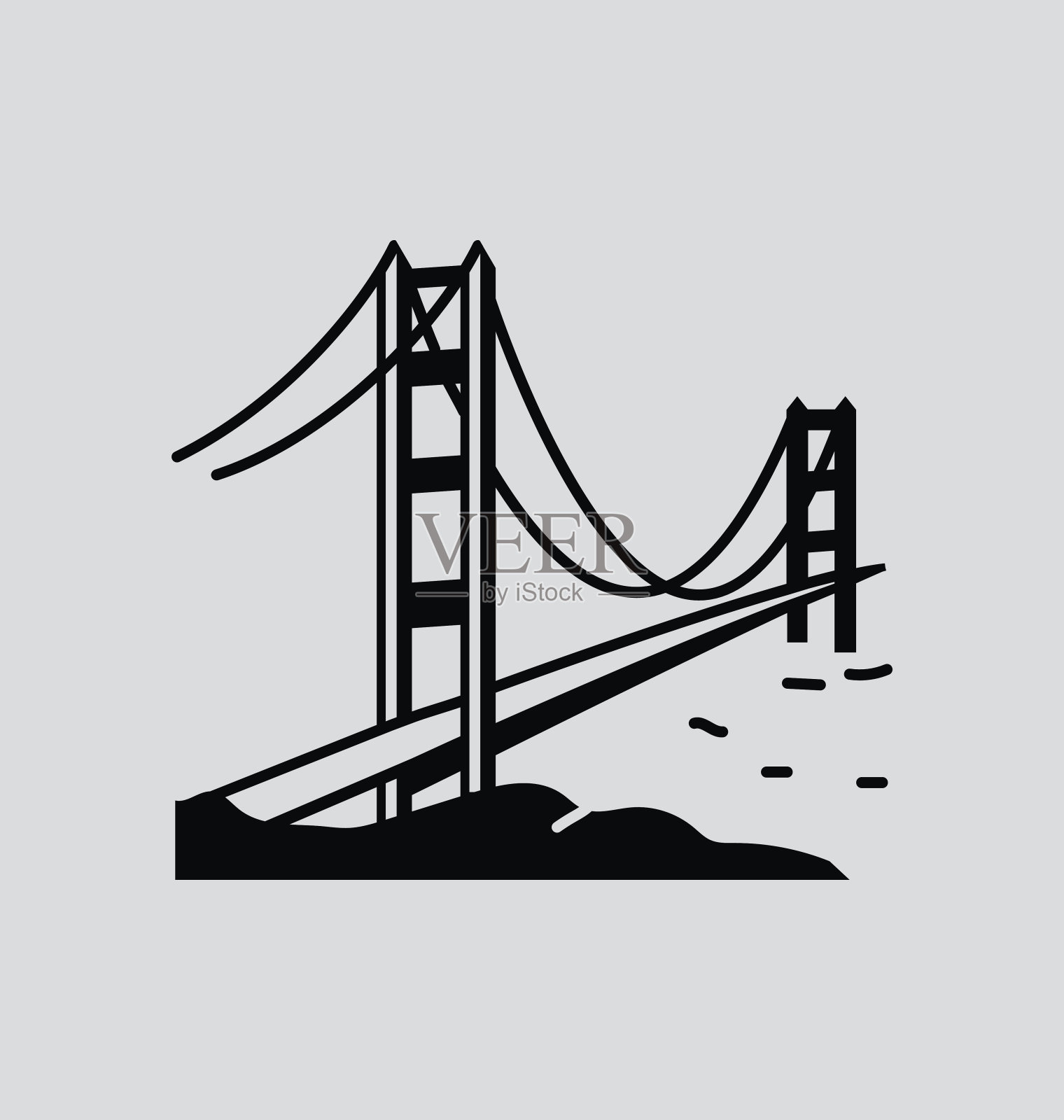金门大桥实体矢量插图插画图片素材