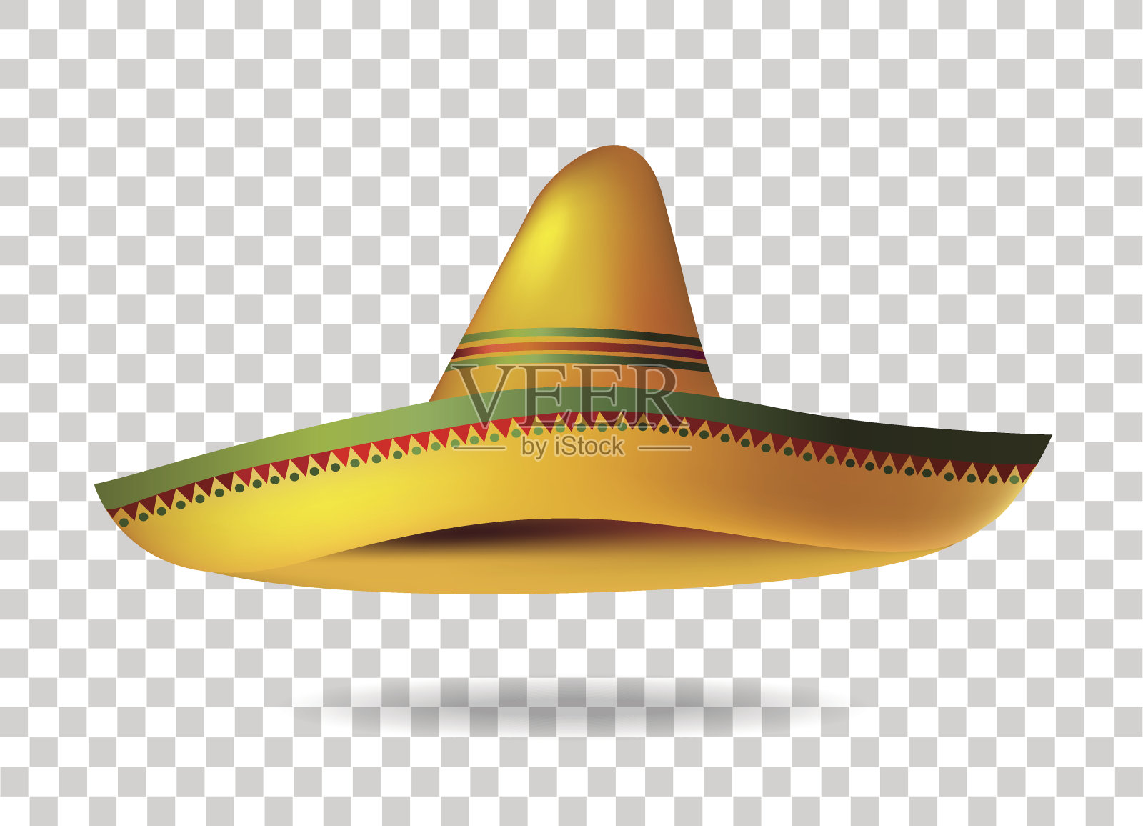 墨西哥宽边帽透明背景。墨西哥。矢量图插画图片素材