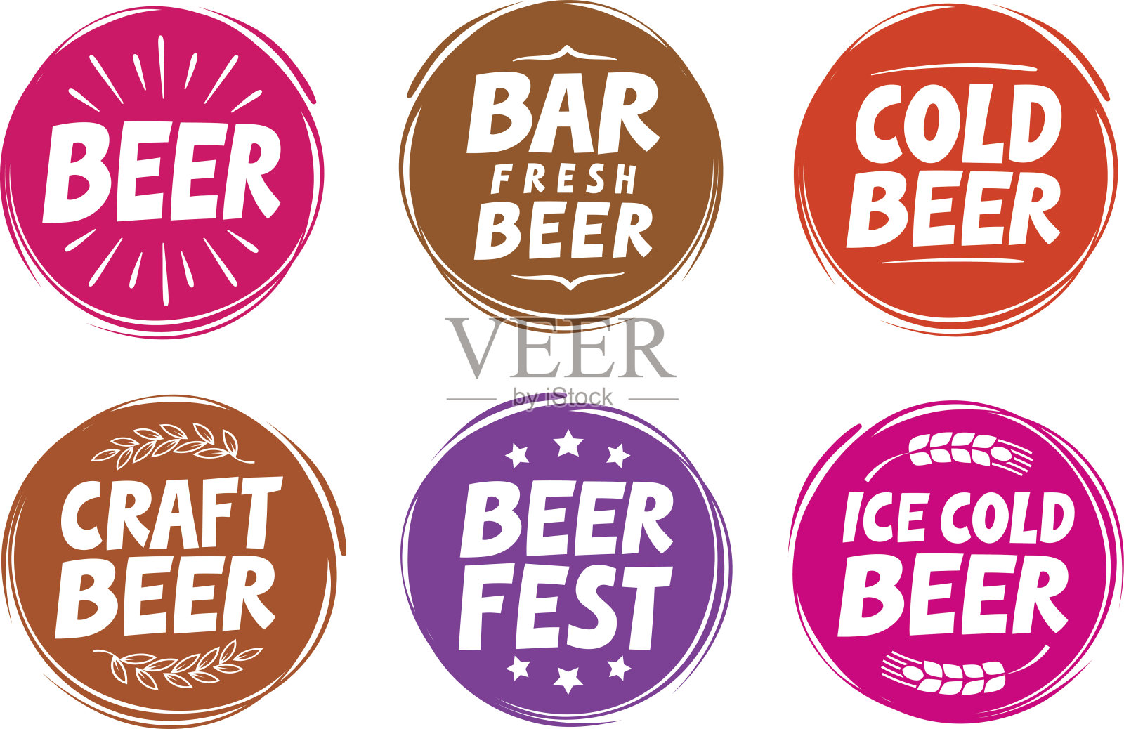 新鲜精酿啤酒，啤酒厂标志。设计菜单的矢量元素插画图片素材