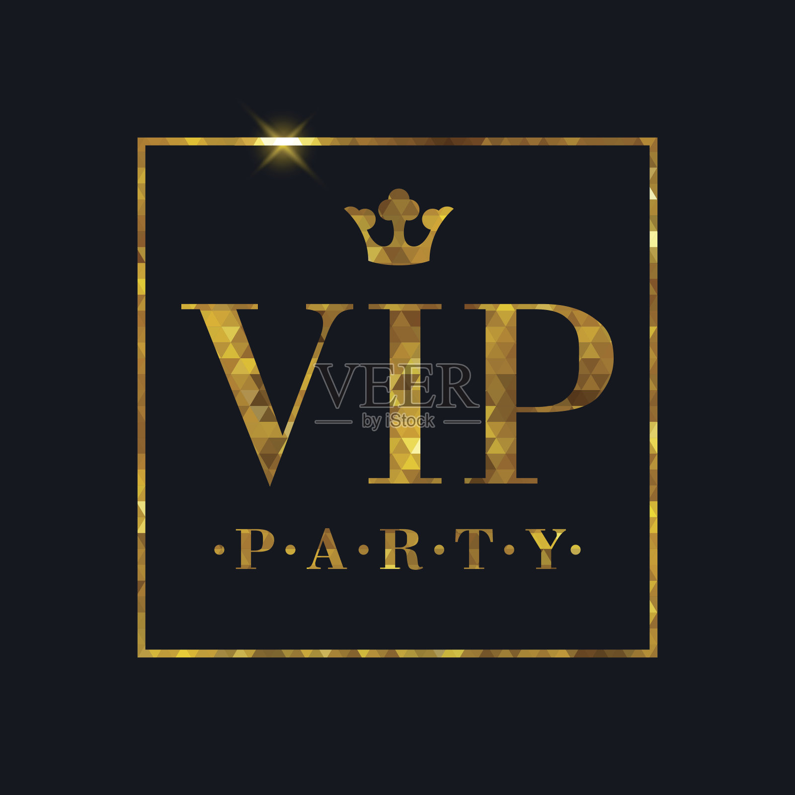 VIP派对抽象马赛克面字母插图设计元素图片