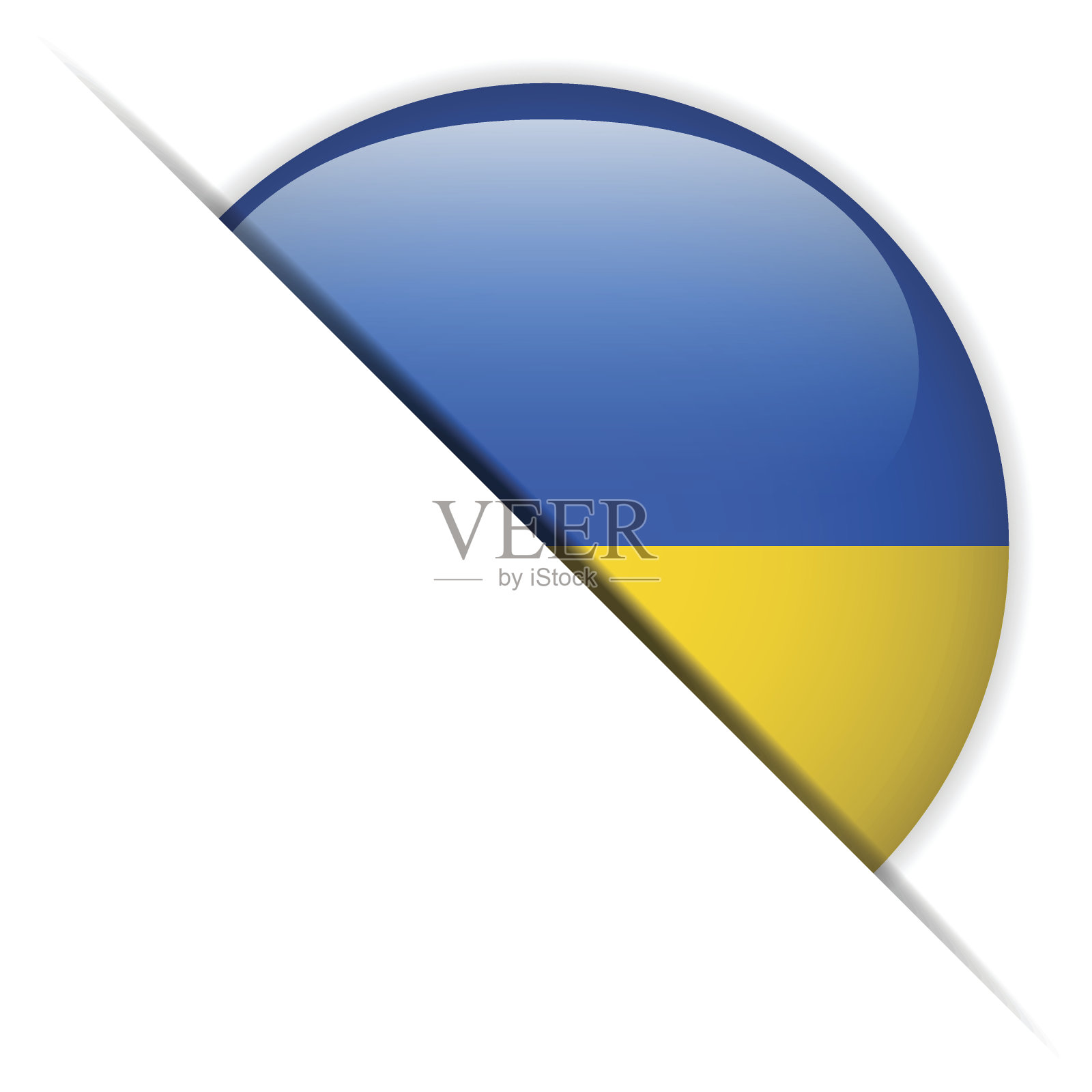 乌克兰国旗光泽纽扣插画图片素材