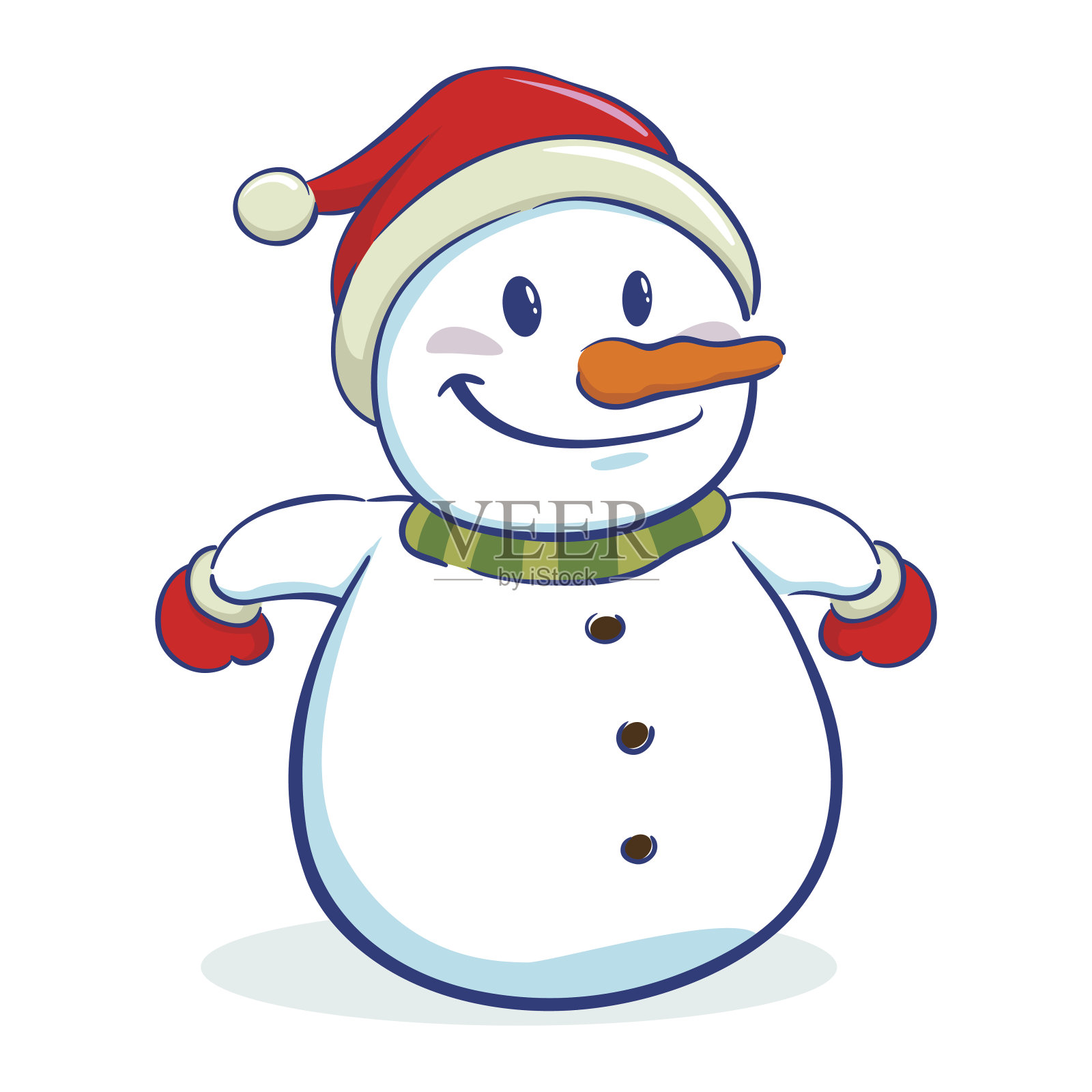 快乐的雪人人物在冬天圣诞节设计元素图片