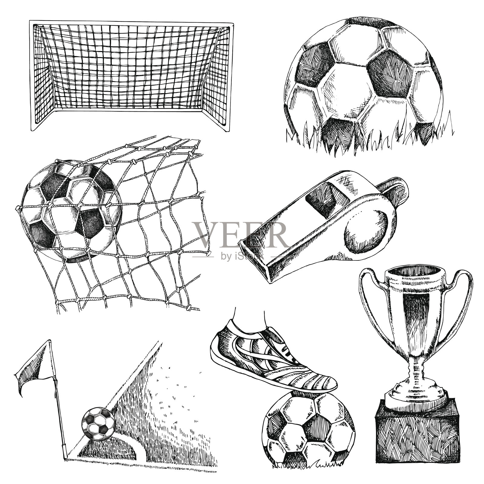 足球的设计元素插画图片素材