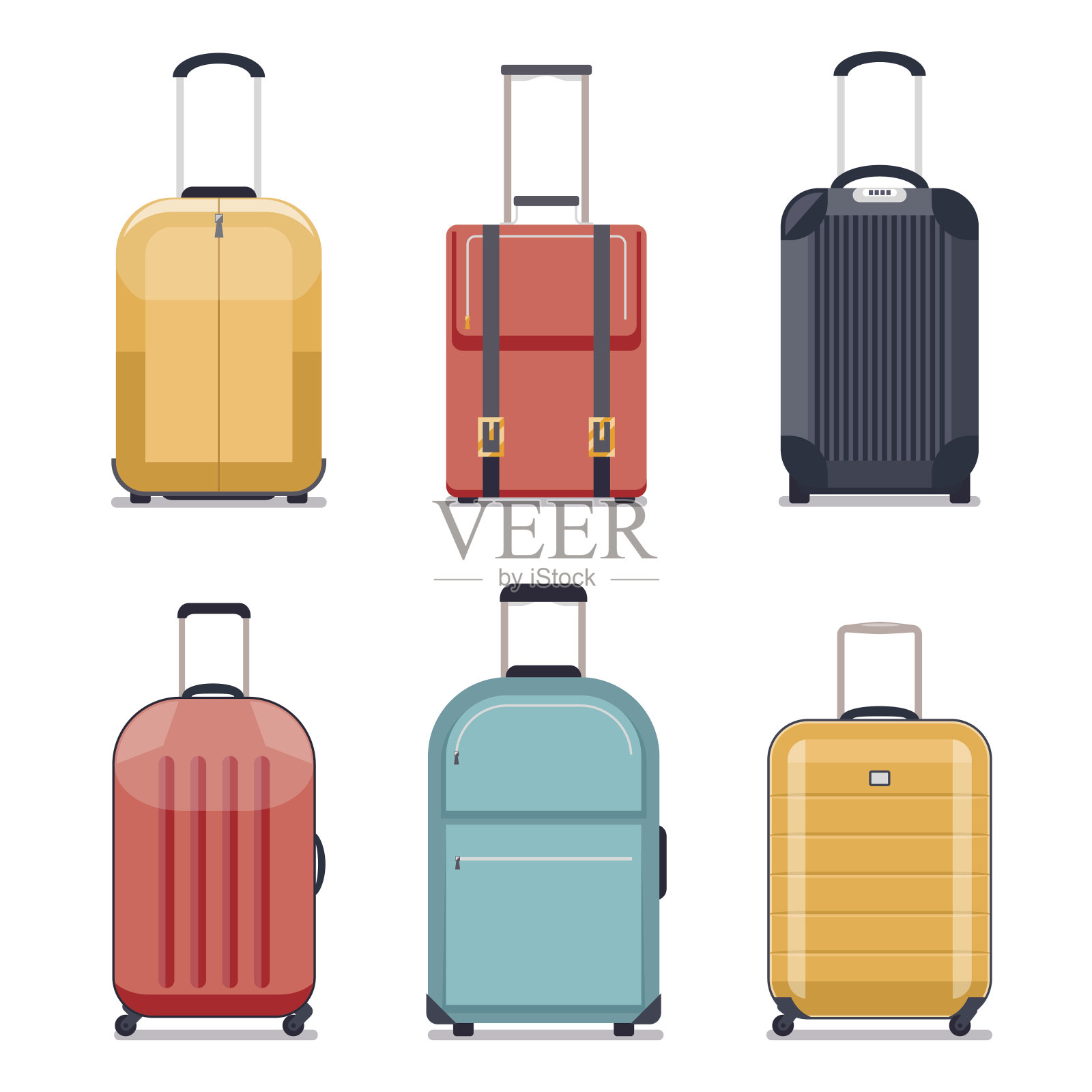 旅行行李或手提箱图标矢量插图图标素材