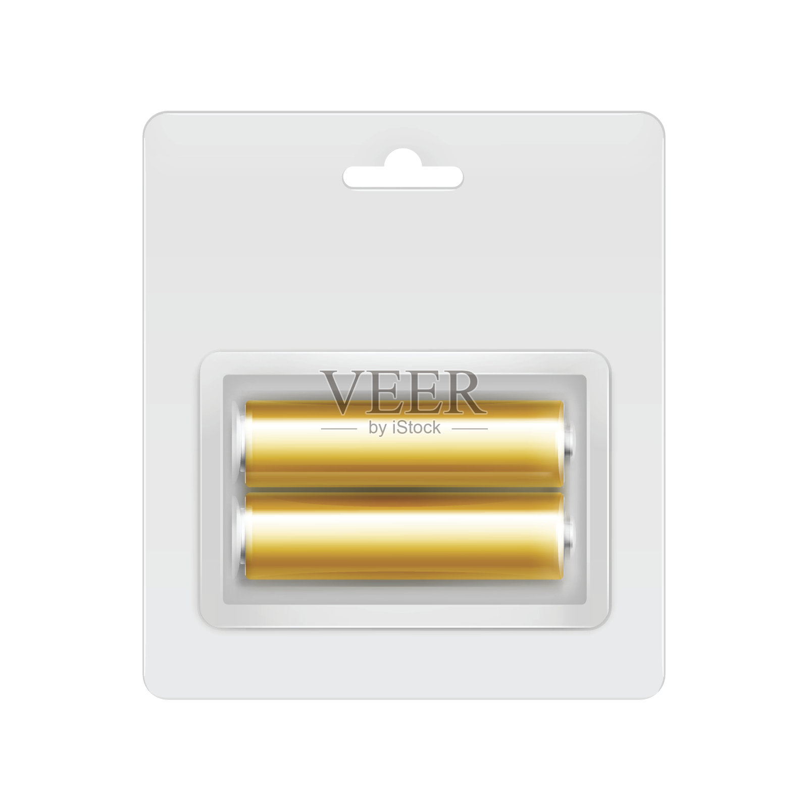 金色碱性AA电池泡罩设计元素图片