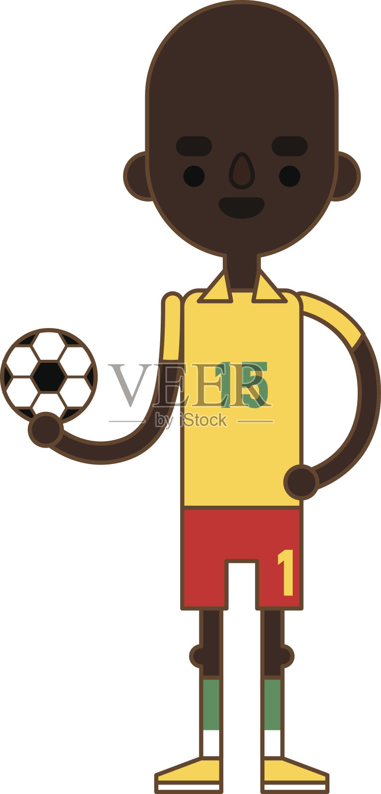 足球小男孩玩足球运动设备的乐趣插画图片素材