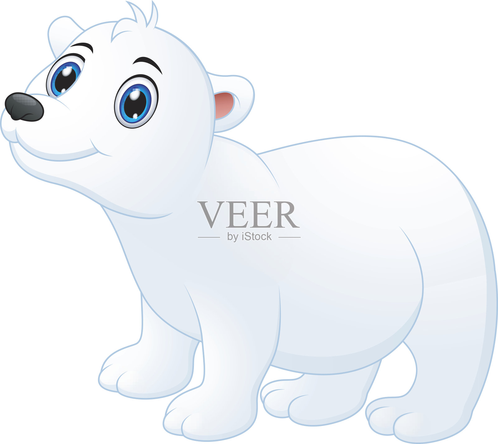 可爱的北极熊卡通设计元素图片