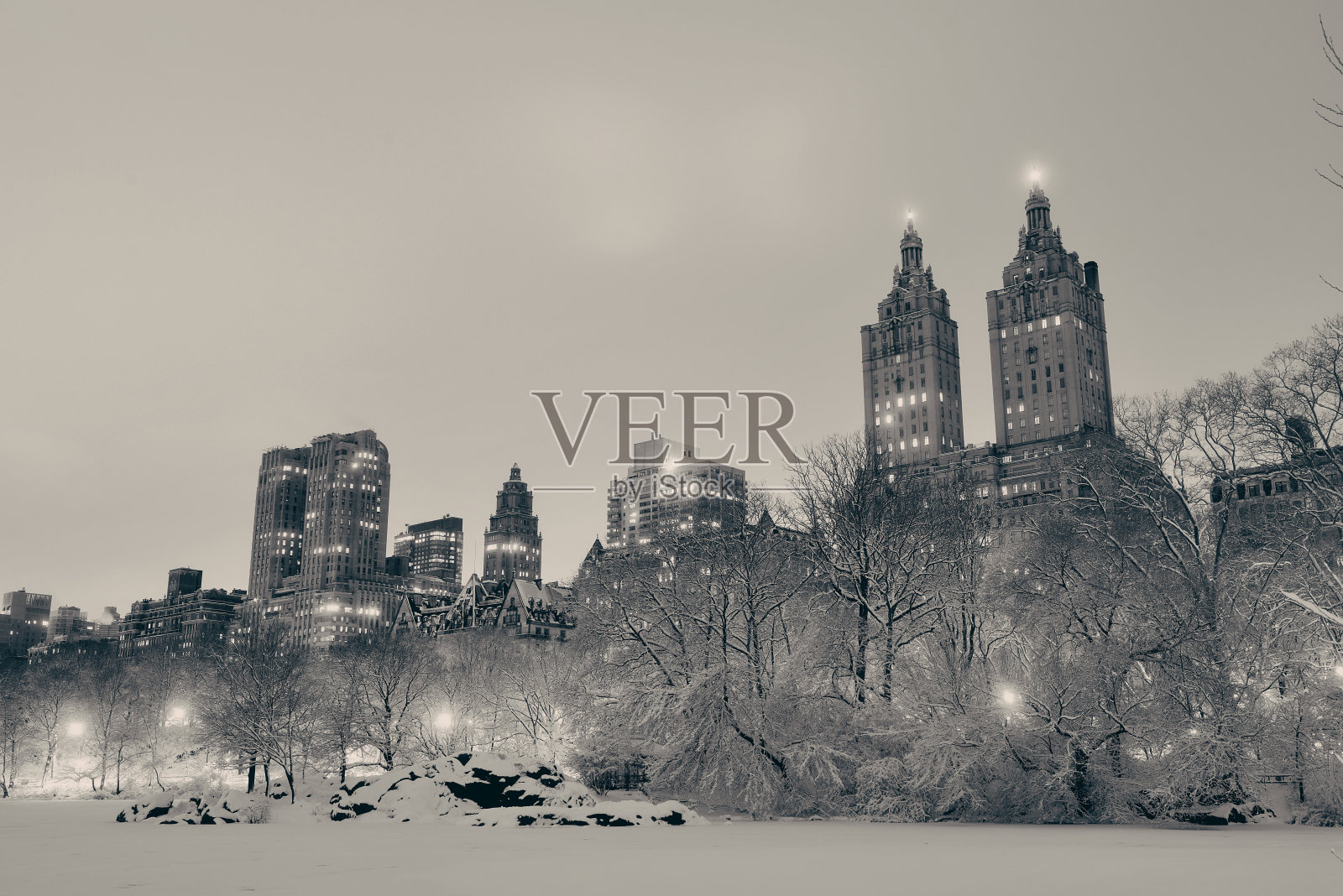 中央公园的冬天照片摄影图片