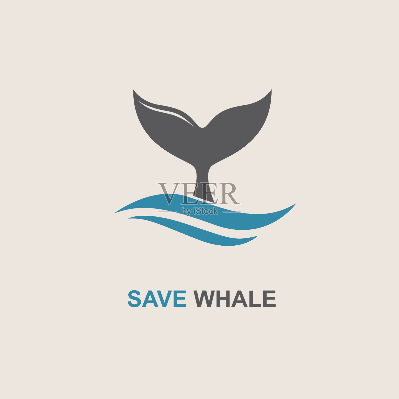 抽象的鲸鱼图标插画图片素材