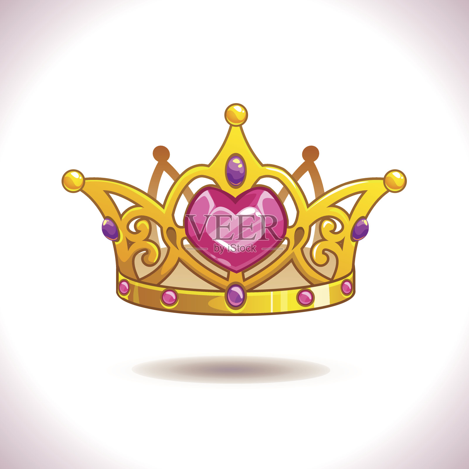 花式金色公主王冠插画图片素材
