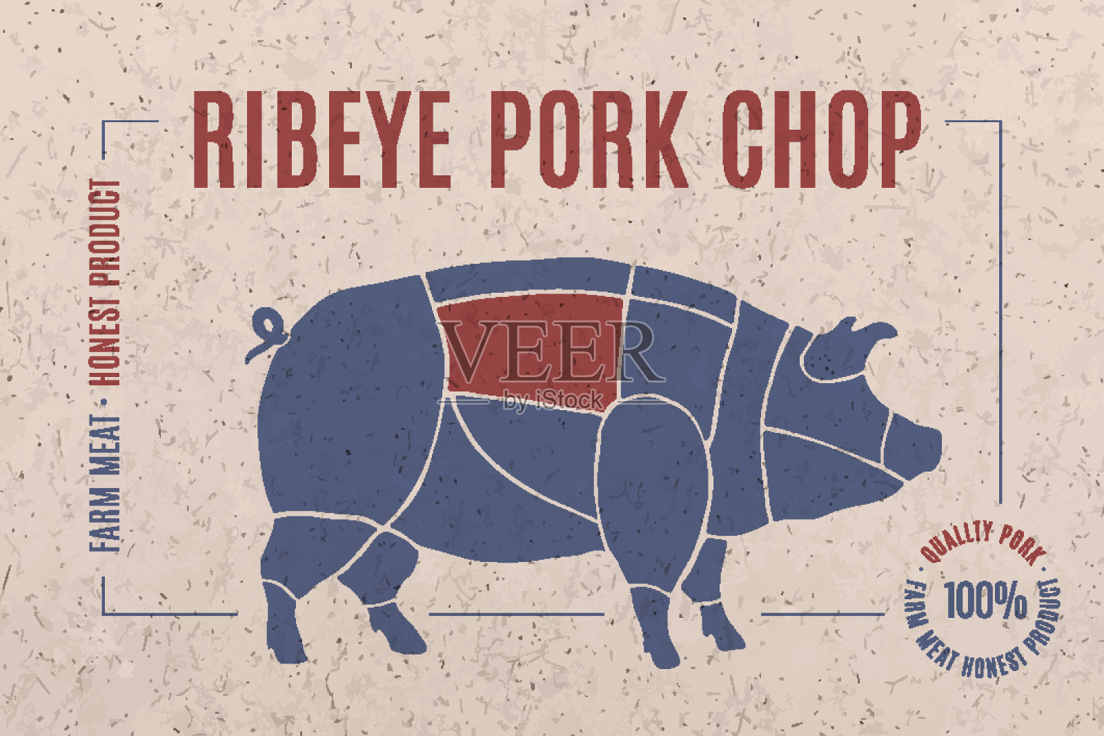 标签猪肉牛排肉切插画图片素材