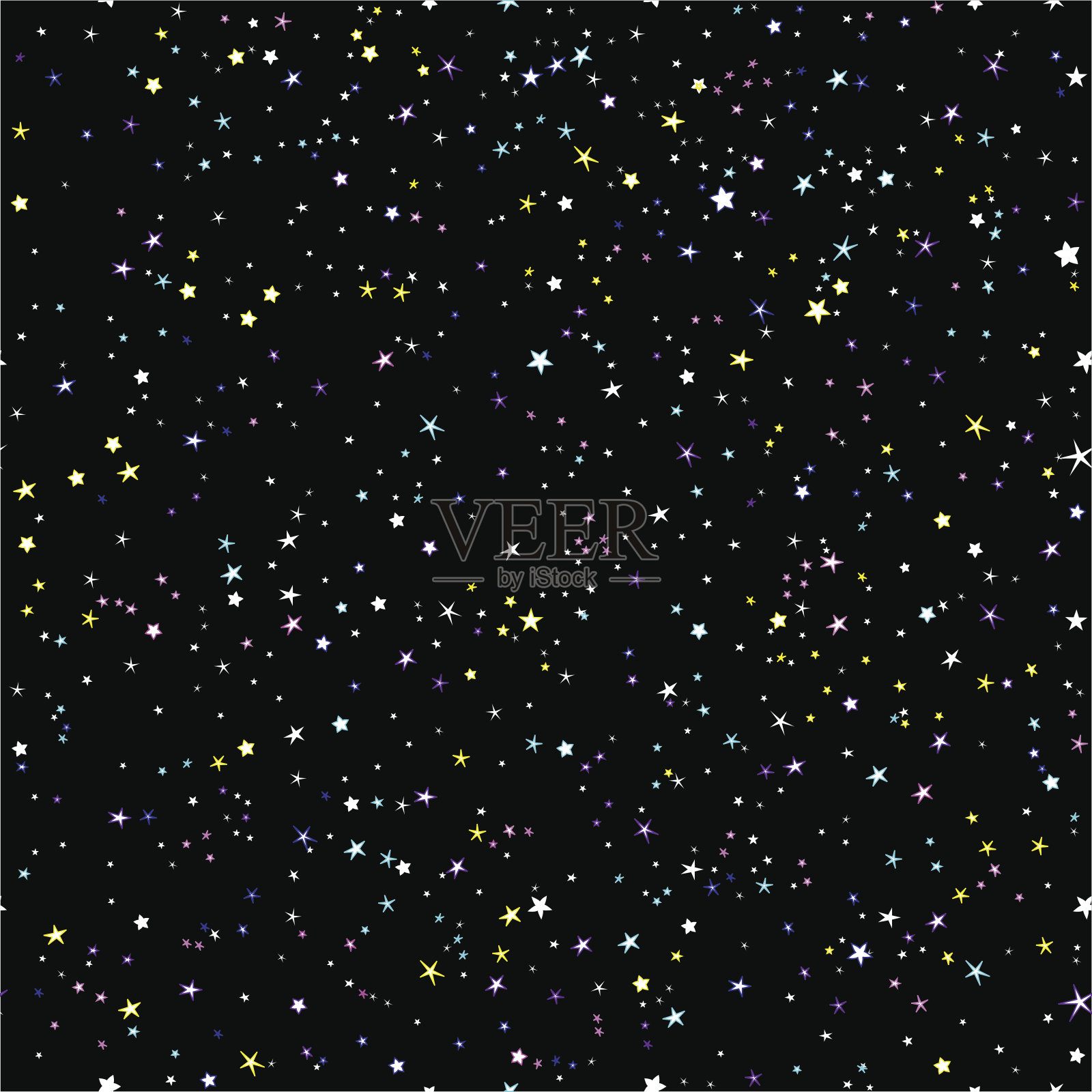星空星空无缝矢量图案夜背景。插画图片素材