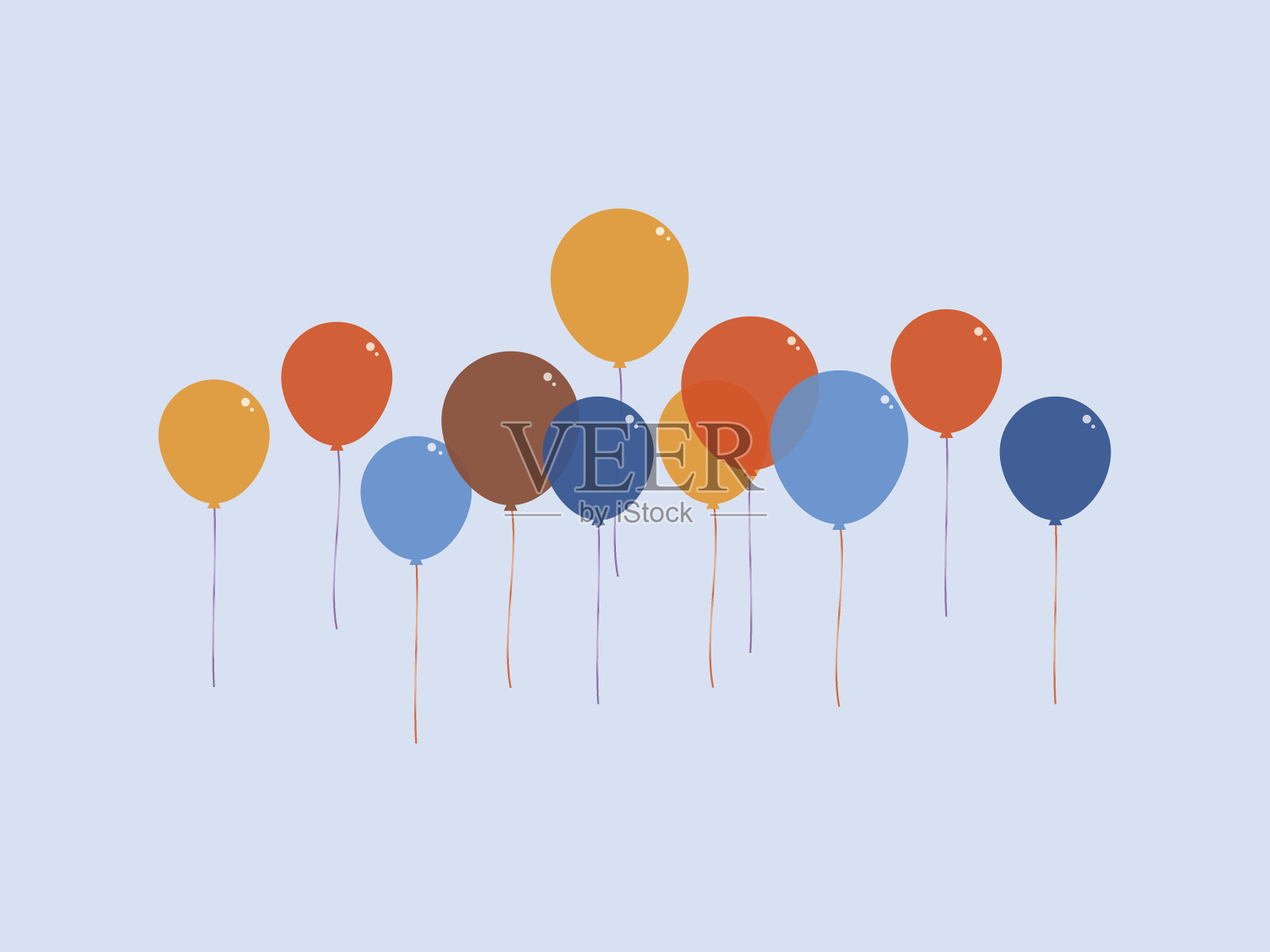 五颜六色的气球漂浮在空中设计元素图片