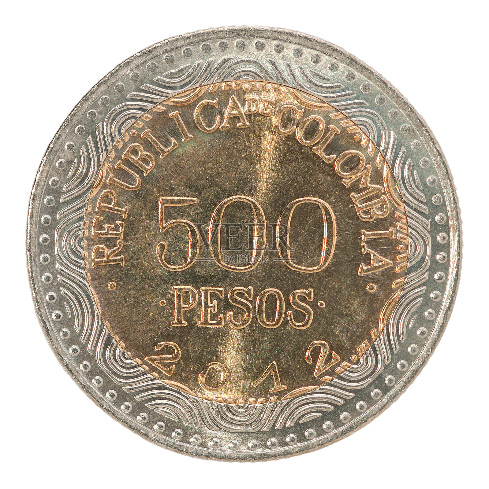 哥伦比亚比索硬币照片摄影图片