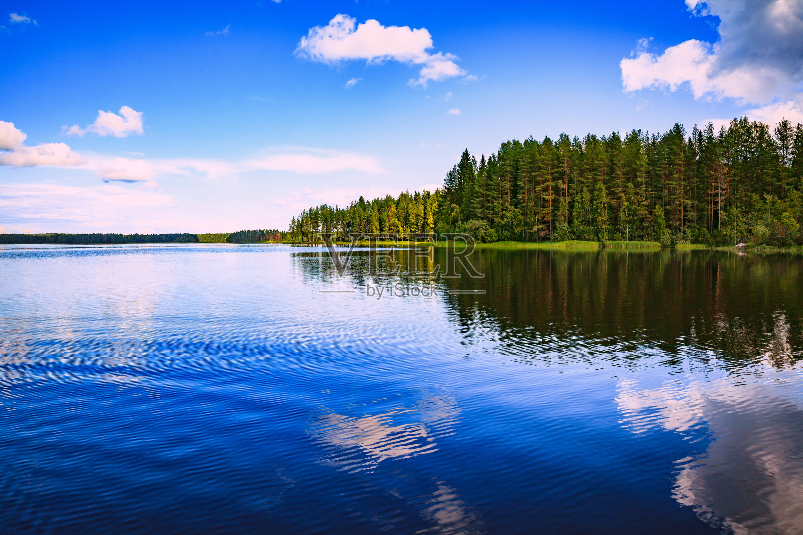 芬兰夏季湖泊景观照片摄影图片