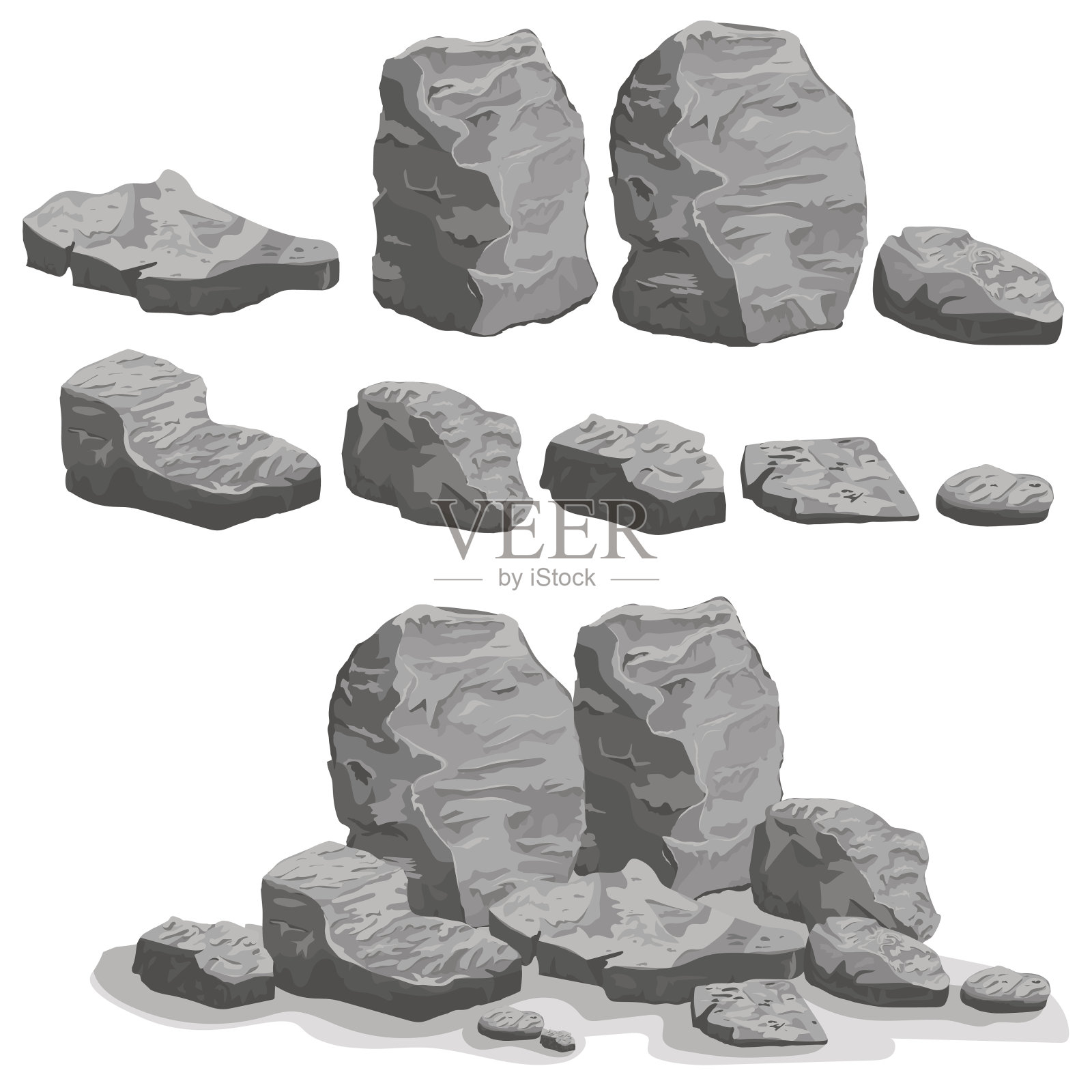 岩石集设计元素图片
