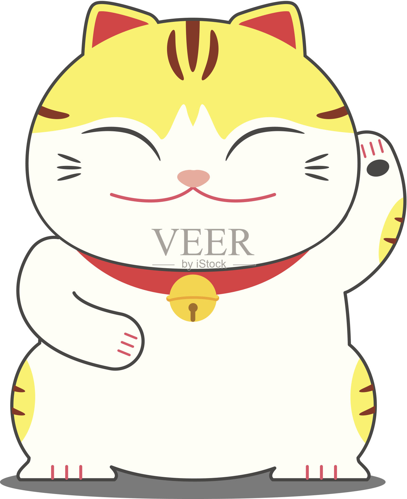 日本幸运猫;Maneki三氯二苯脲插画图片素材