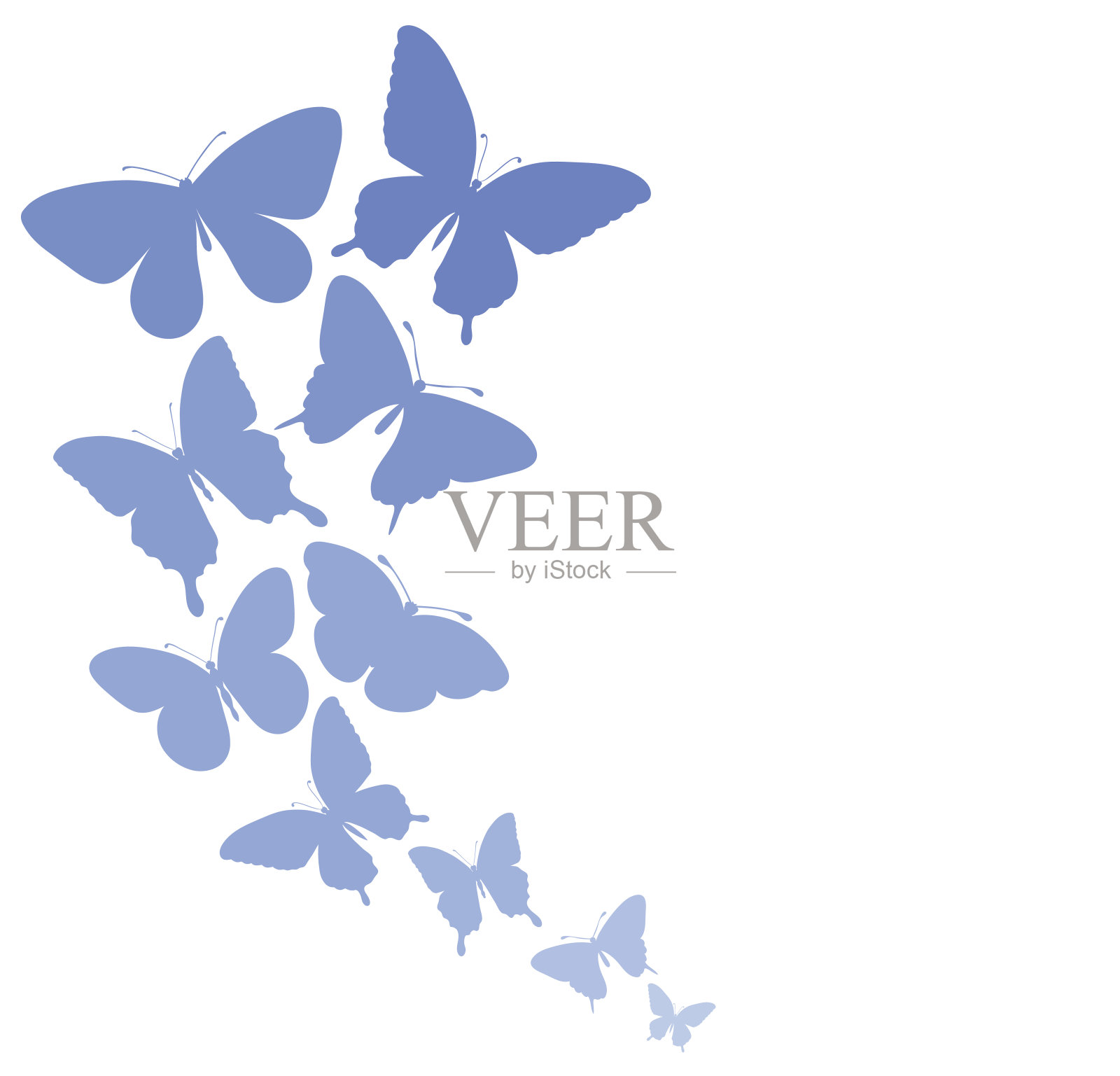 背景与蝴蝶的边界飞舞。设计元素图片