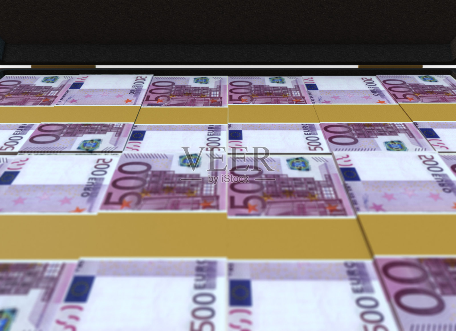 公文包里的钱——500欧元插画图片素材