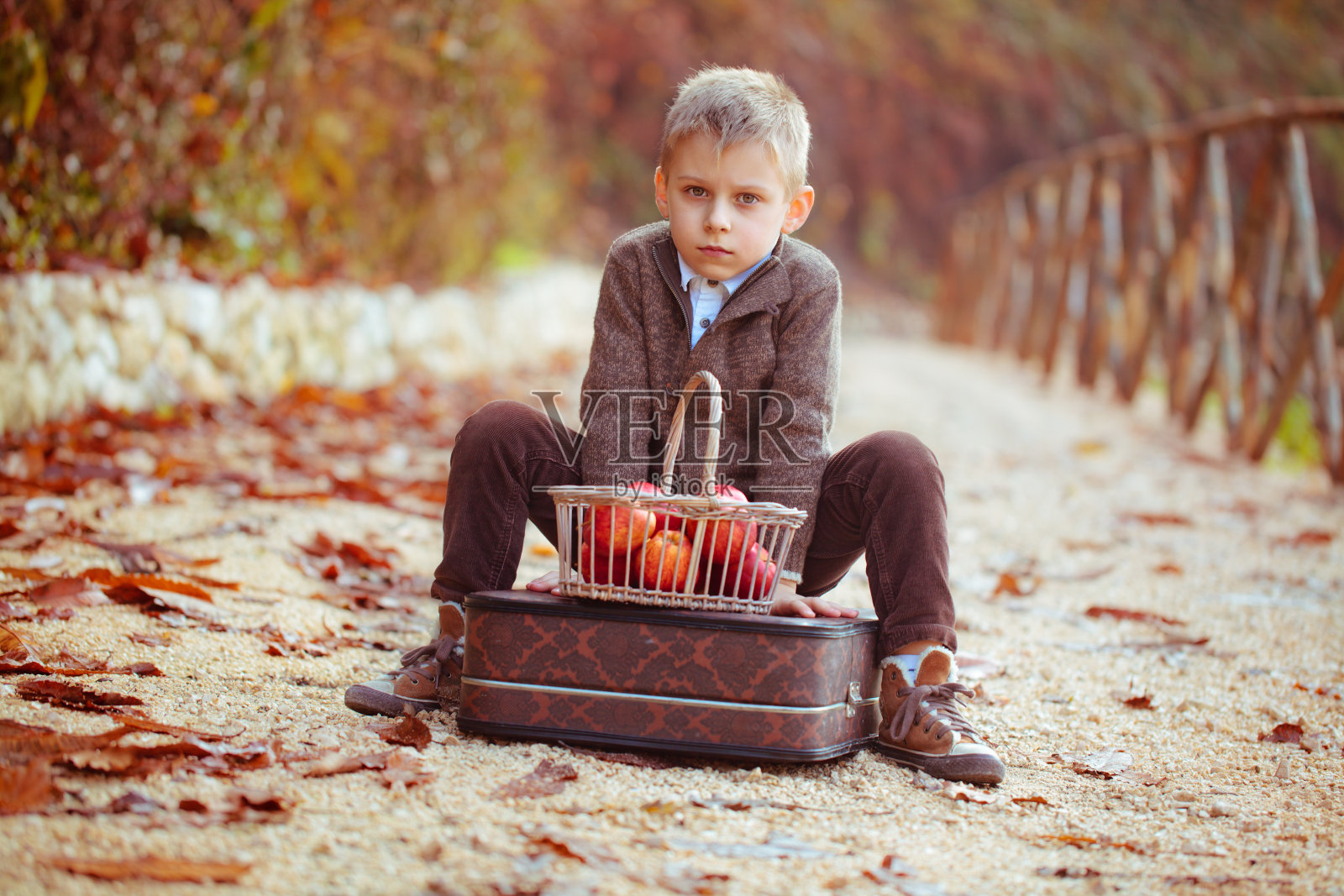 男孩和苹果。照片摄影图片