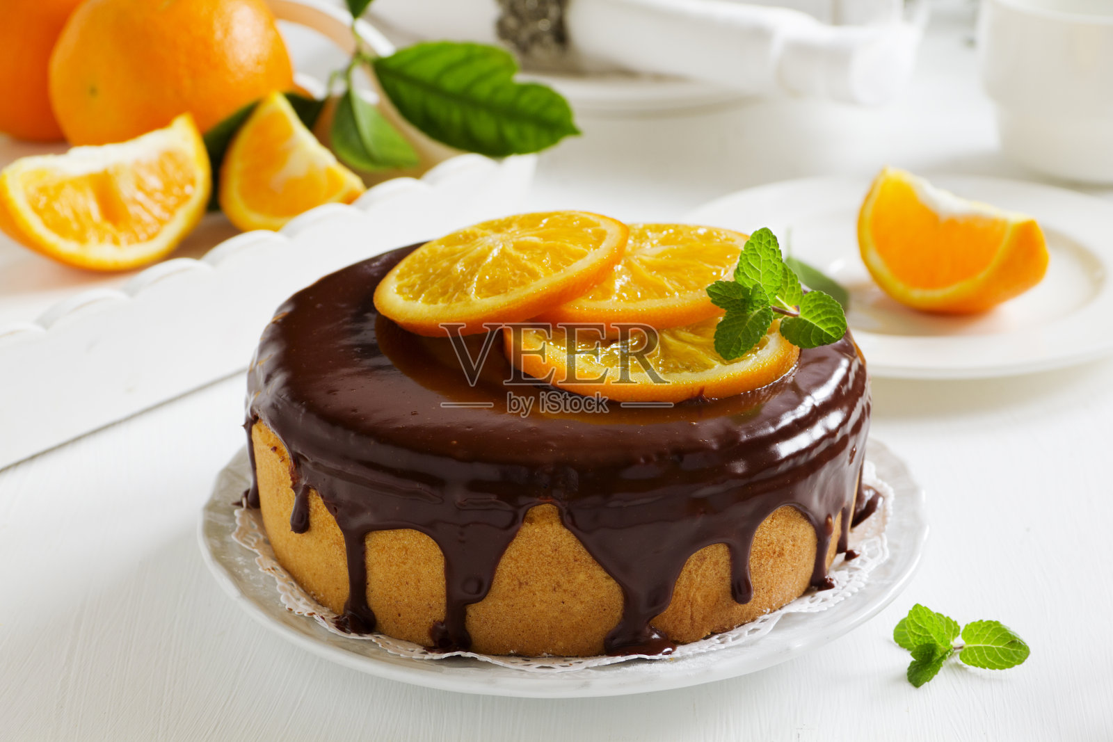 橙色的蛋糕照片摄影图片