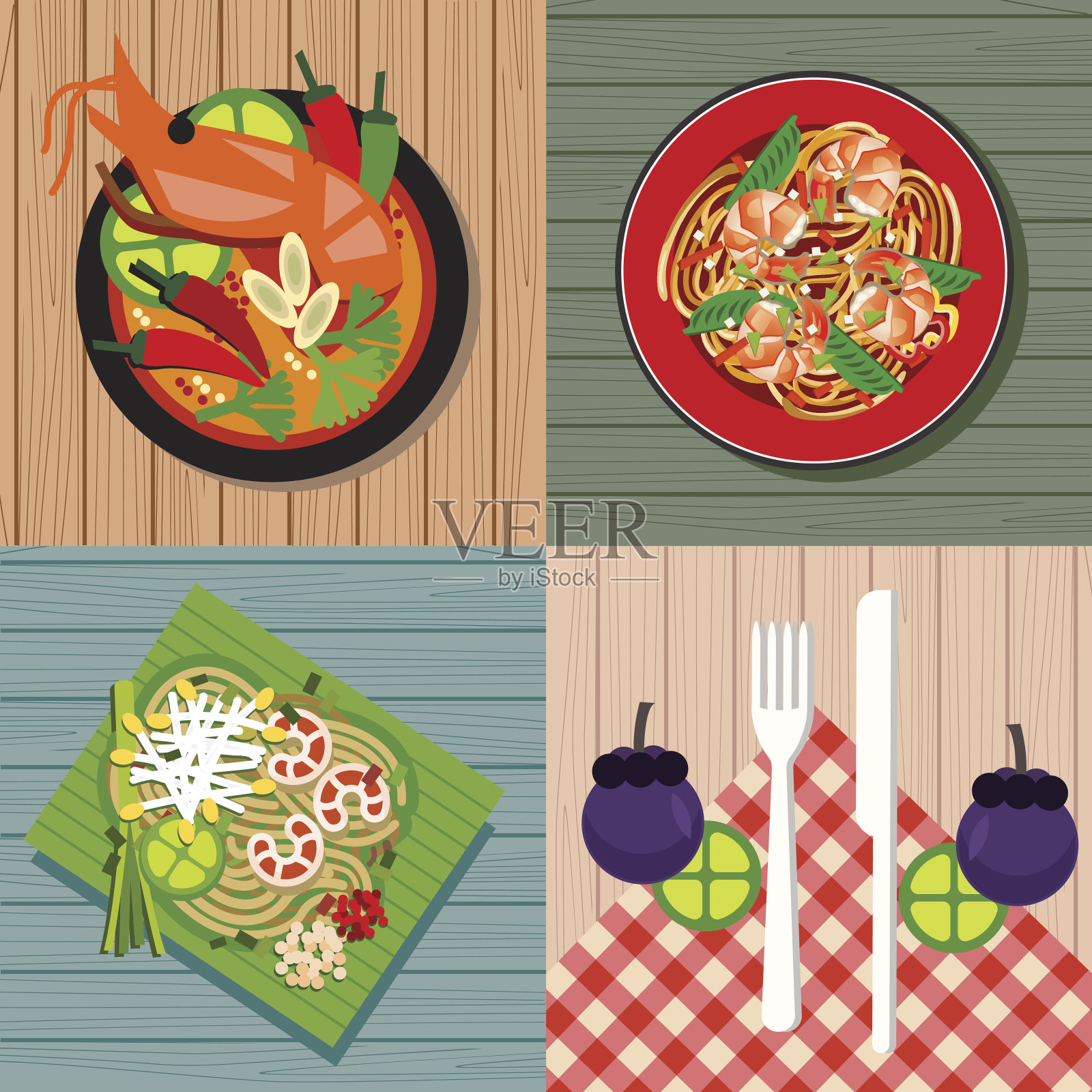 泰国菜插图插画图片素材