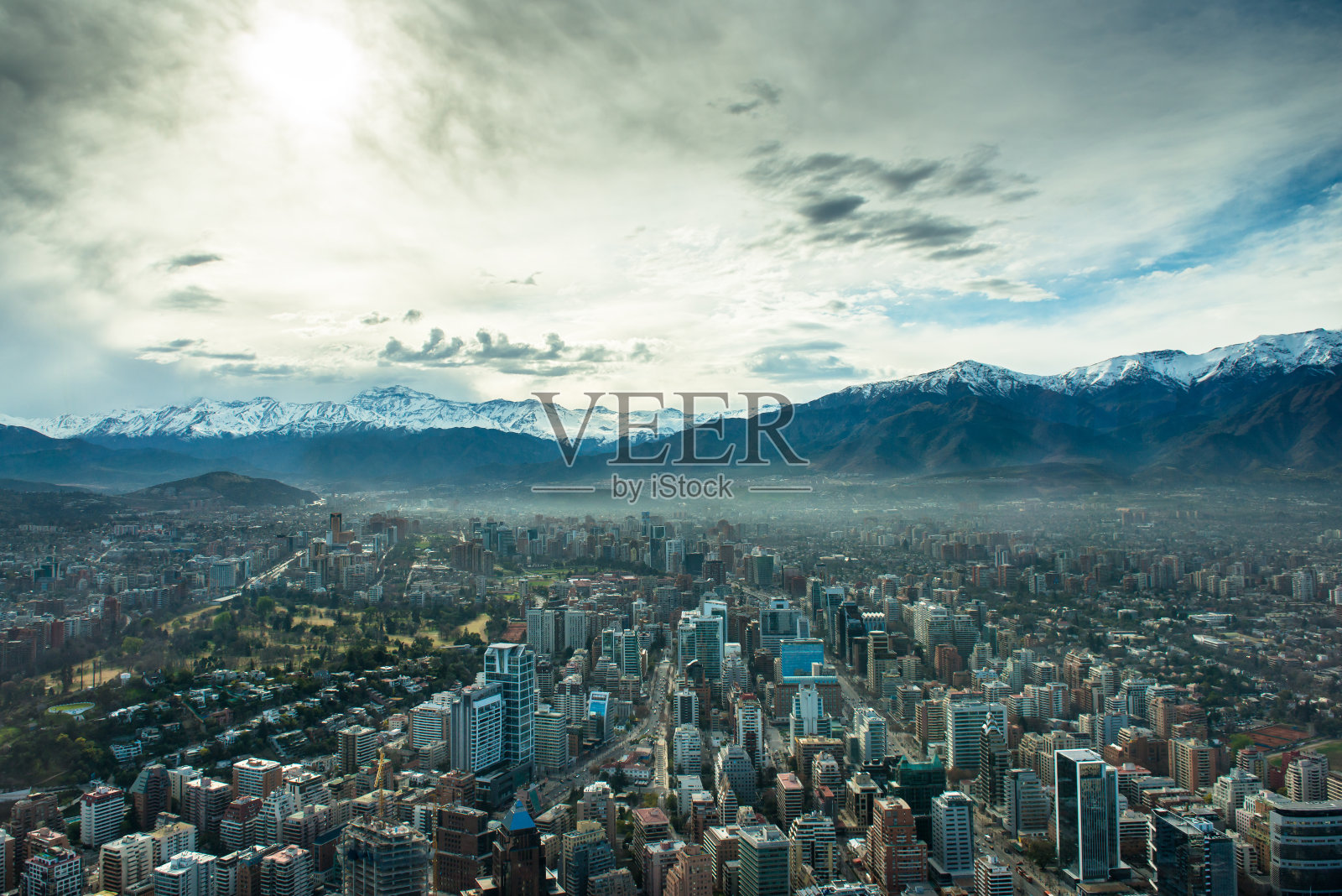 从智利的圣地亚哥。圣地亚哥城市照片摄影图片