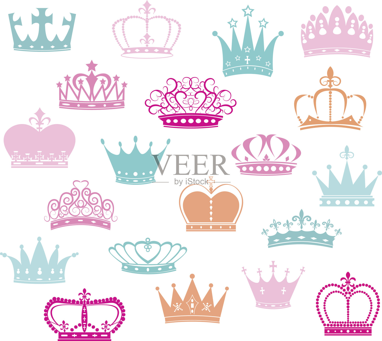 冠轮廓,公主皇冠插画图片素材