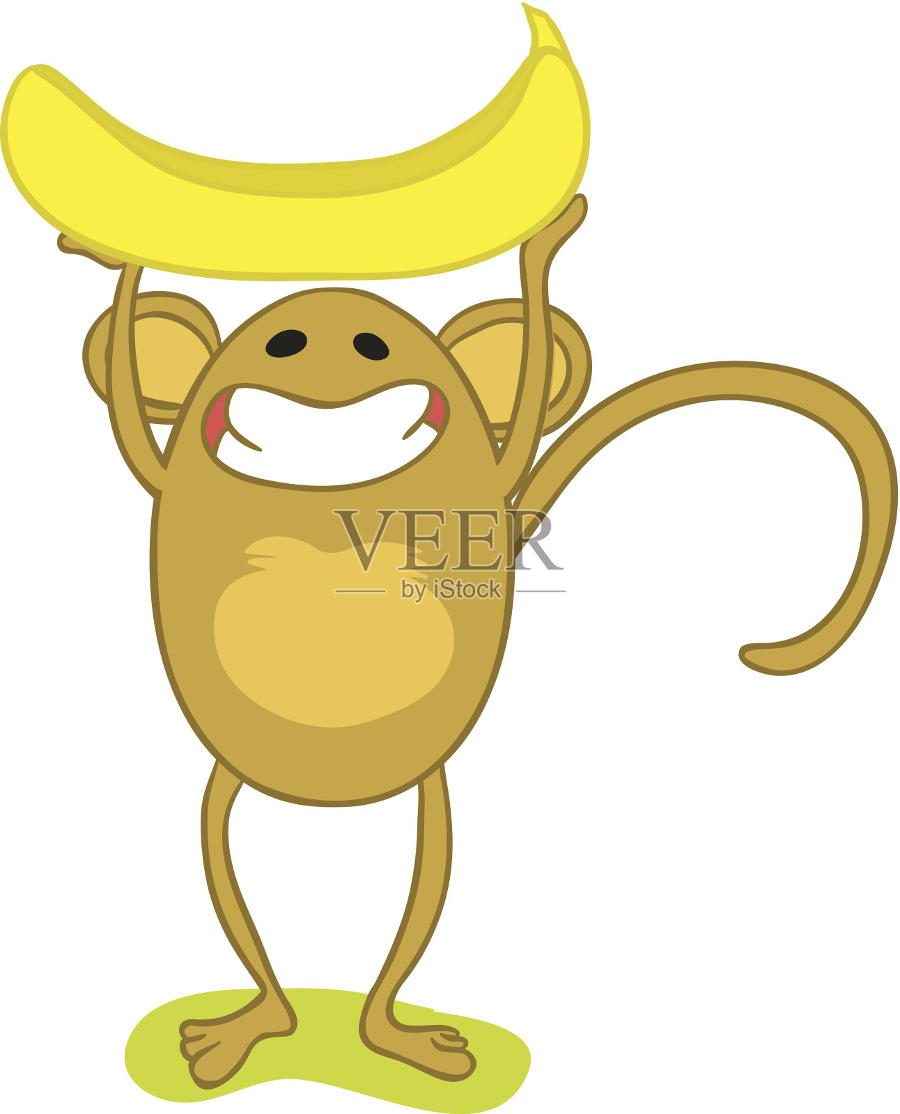 猴子和香蕉插画图片素材