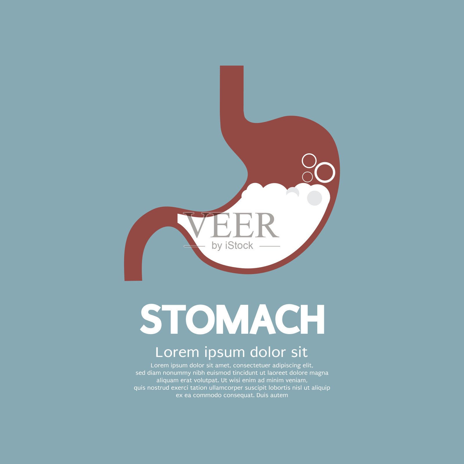 平坦设计人体的胃插画图片素材
