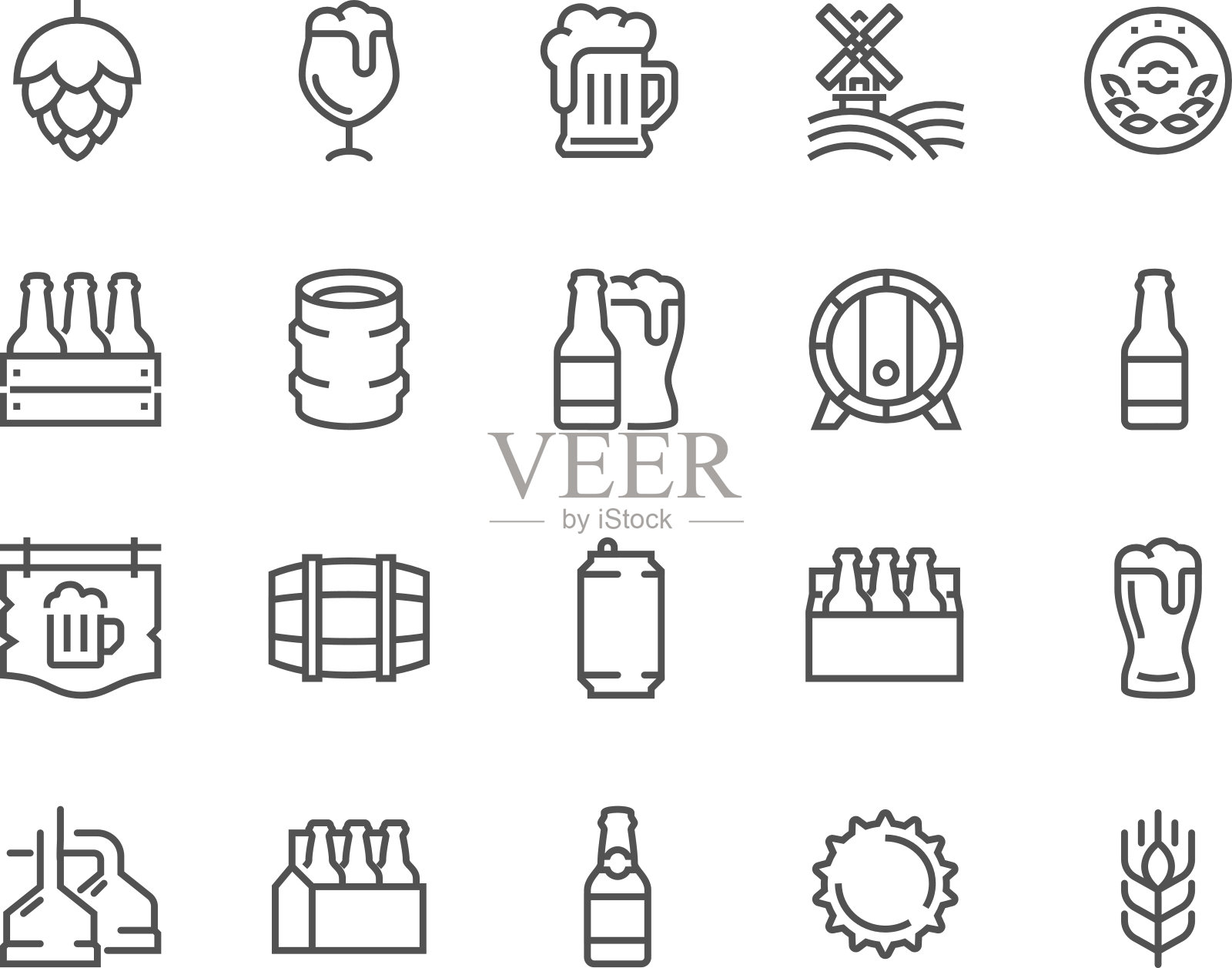 行啤酒图标设计元素图片