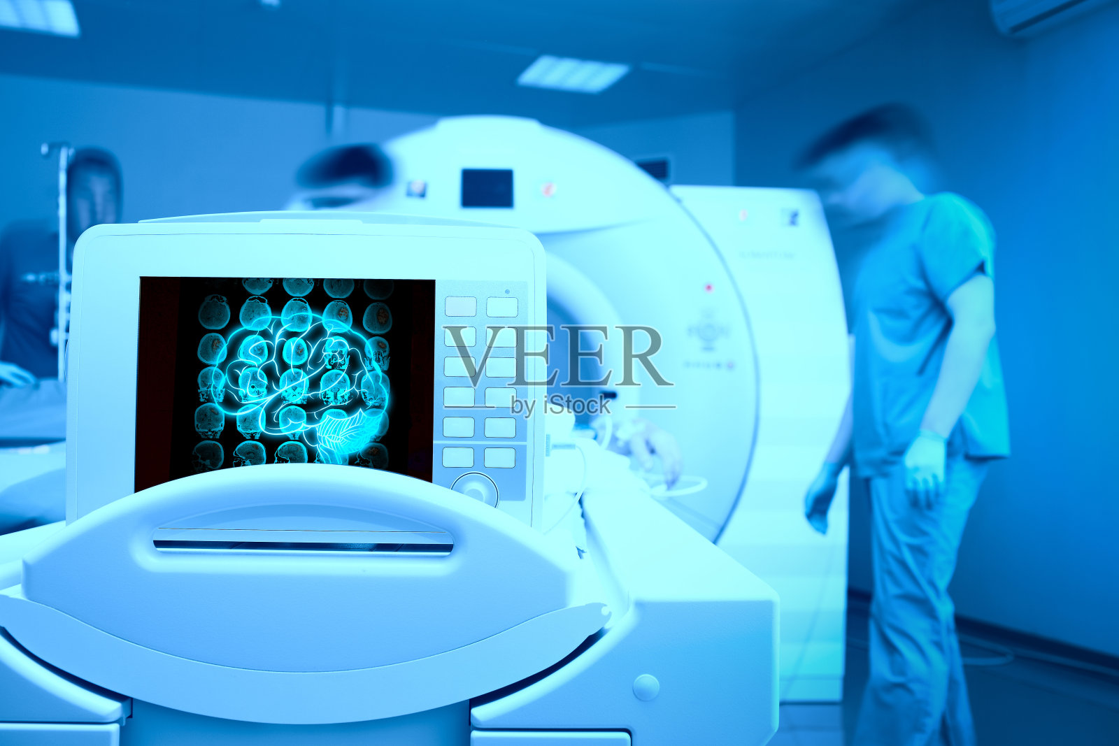 病人大脑的核磁共振扫描照片摄影图片