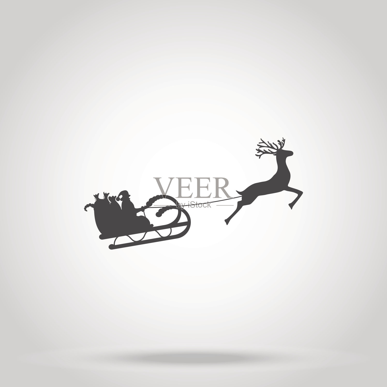 圣诞老人驾着挽具的雪橇插画图片素材