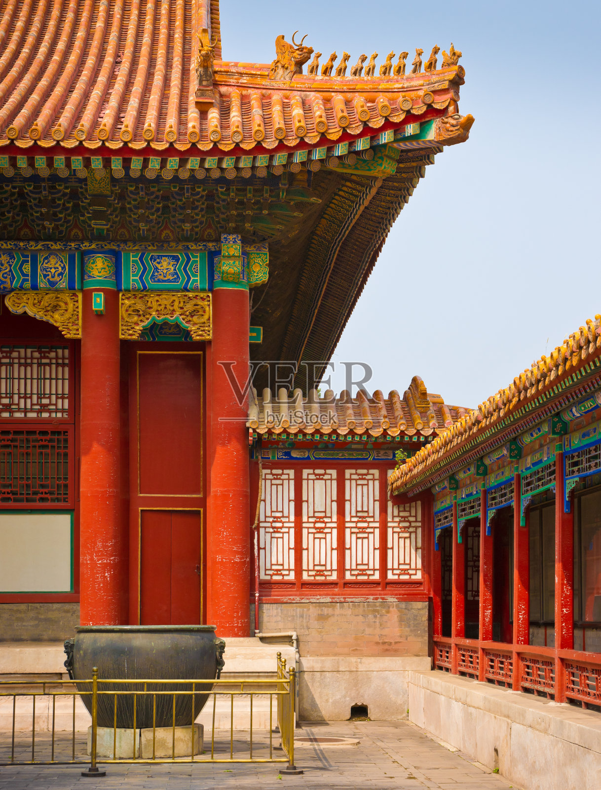 中国北京紫禁城的庭院照片摄影图片