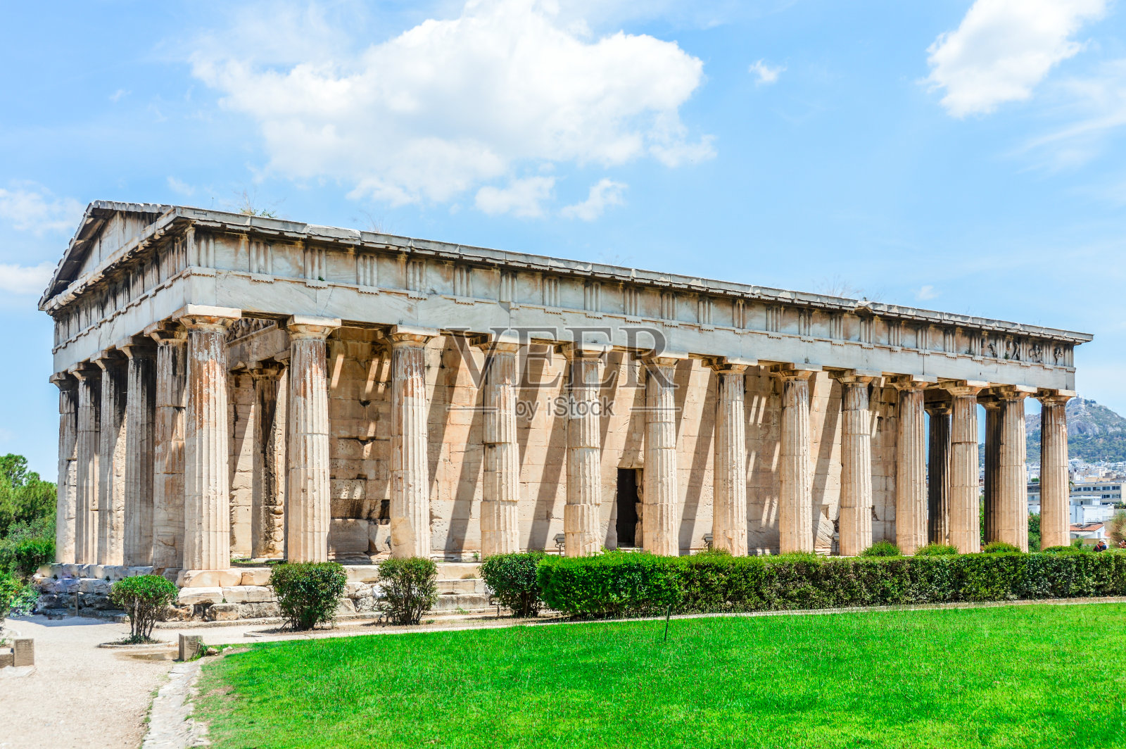 希腊雅典古集市上的赫斐索斯神庙照片摄影图片