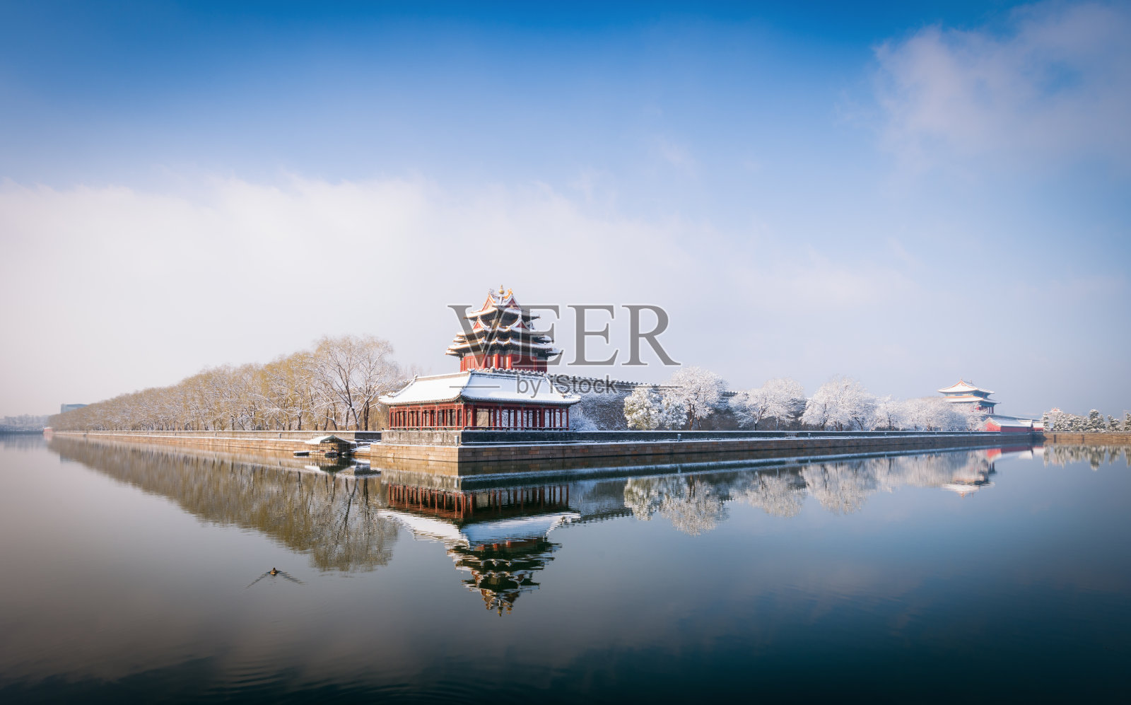 北京冬天的全景照片摄影图片