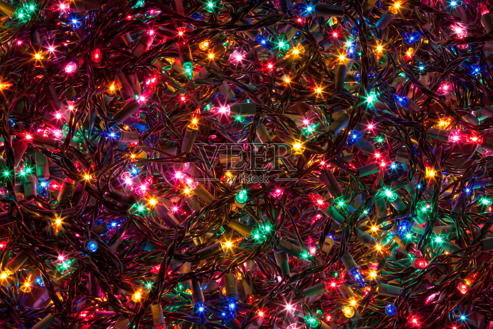 圣诞树灯照片摄影图片