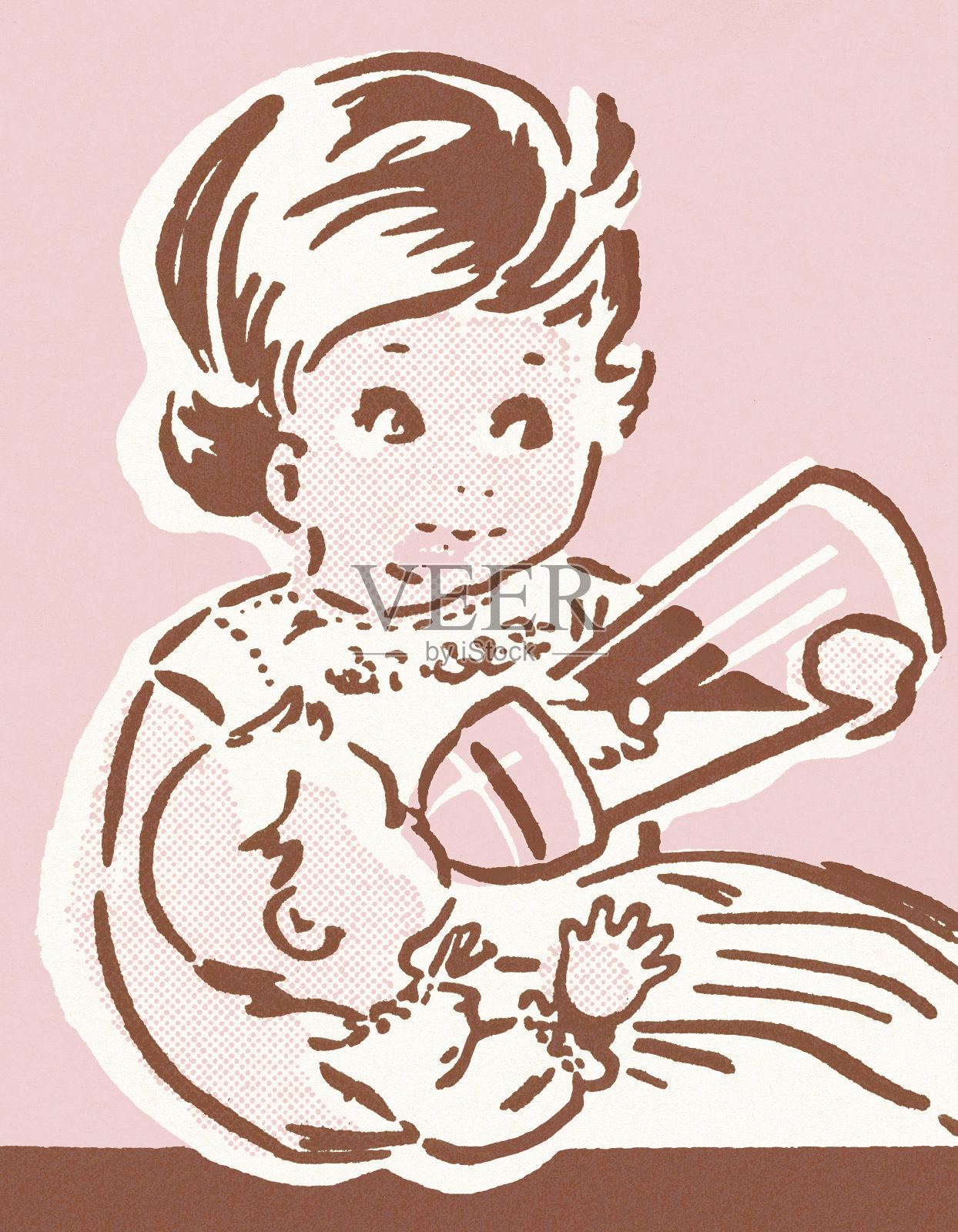 娃娃的女孩插画图片素材