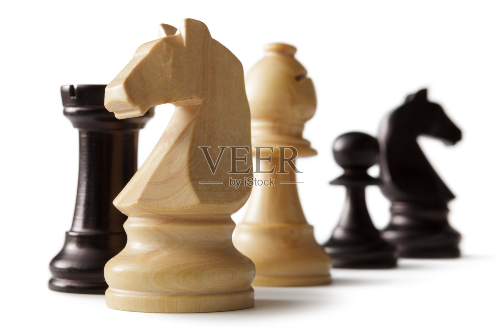 国际象棋:骑士，主教，车和卒照片摄影图片