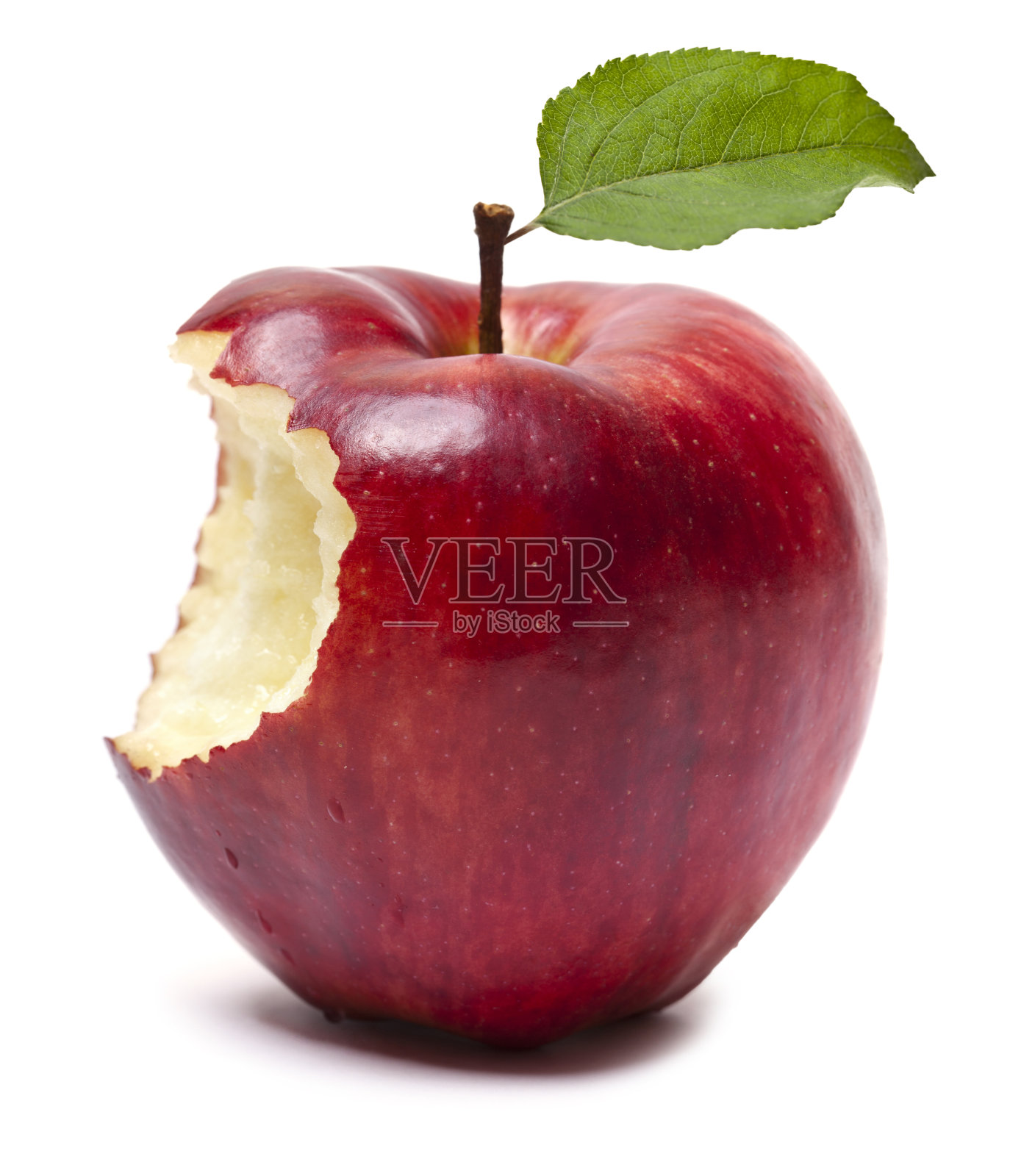 有咬痕的红苹果照片摄影图片
