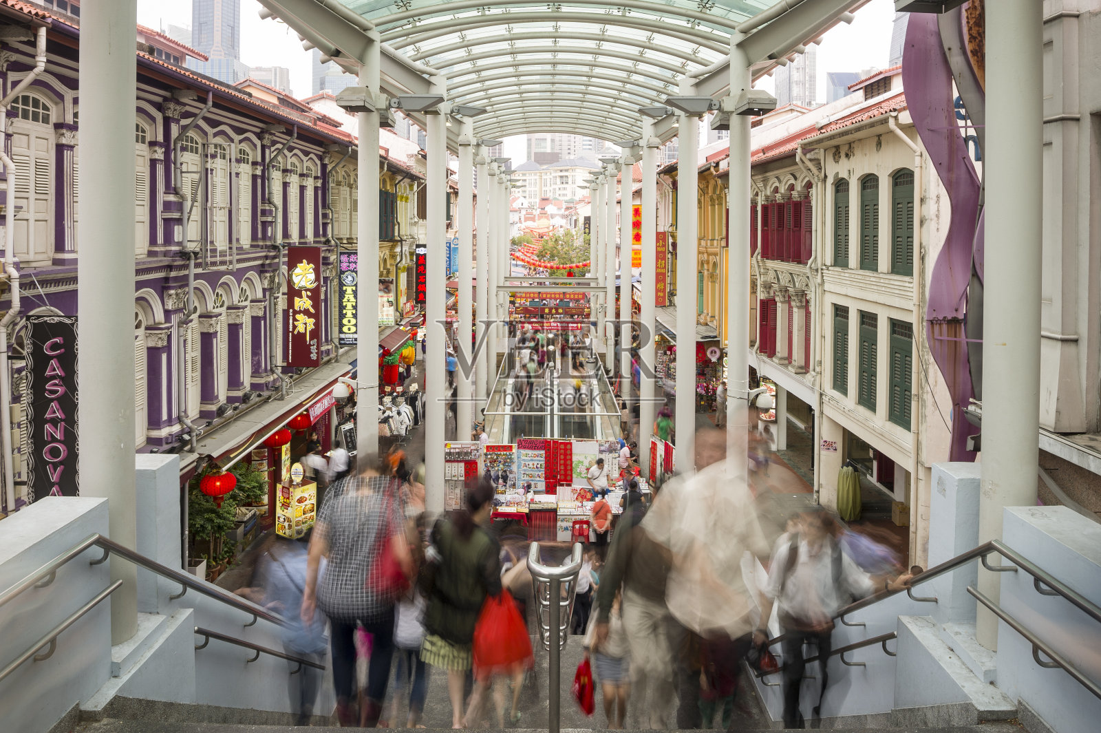 宝塔街农历新年期间，新加坡唐人街照片摄影图片