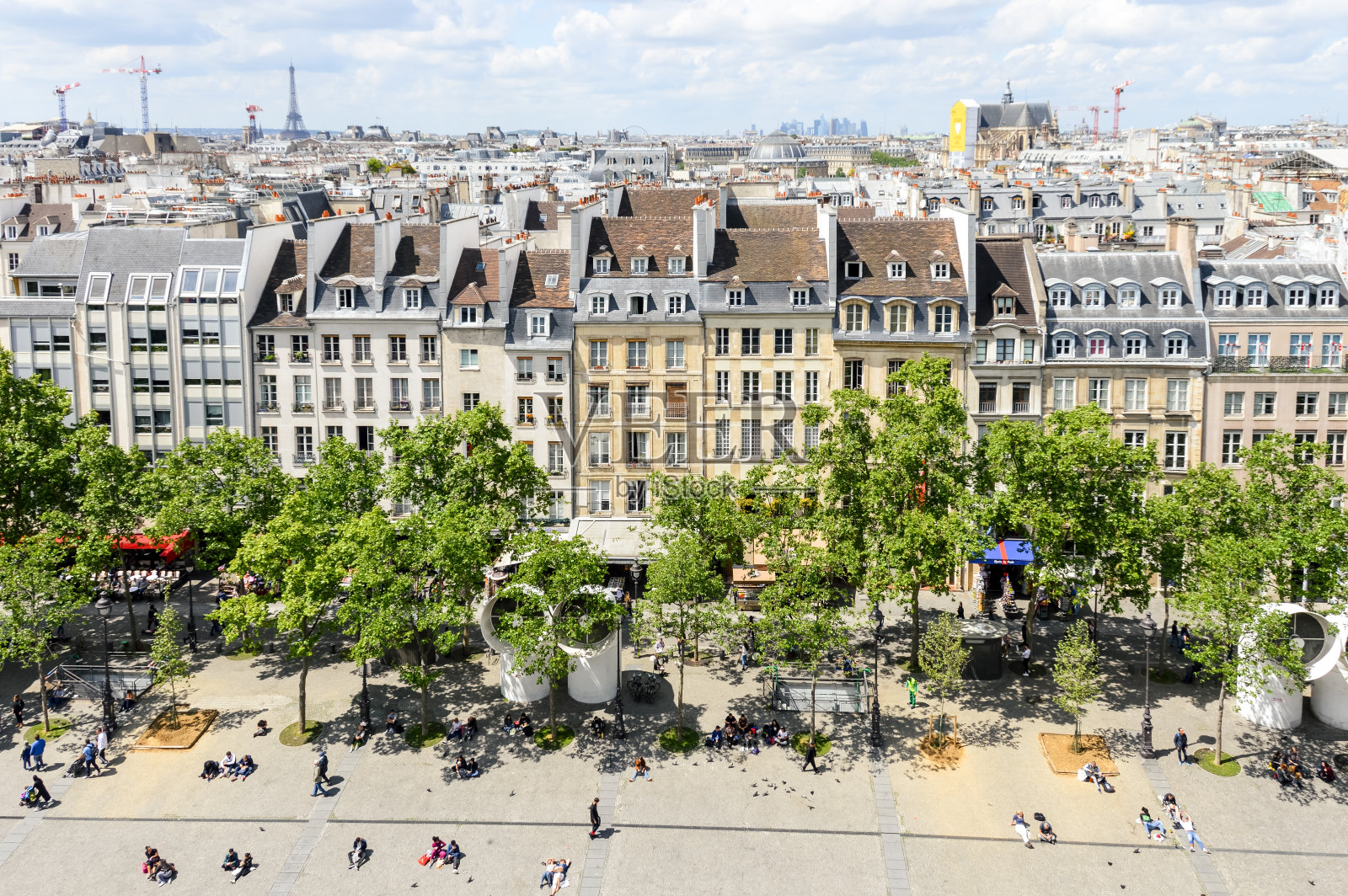 空中的巴黎城市景观照片摄影图片