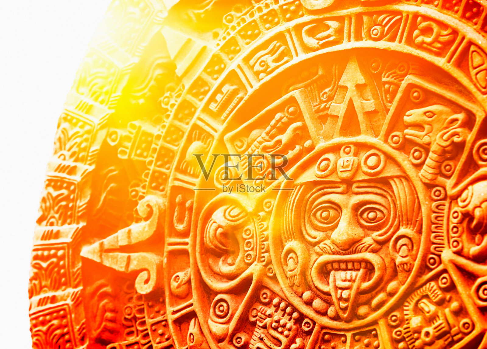 古代墨西哥的太阳之石照片摄影图片