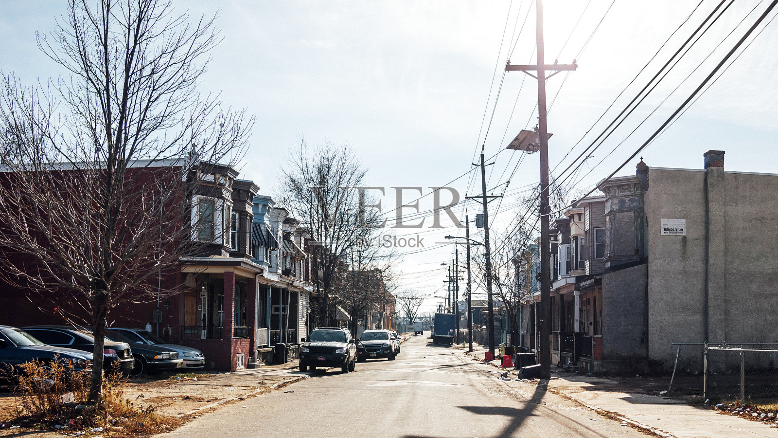 内城区街道-卡姆登，新泽西州照片摄影图片