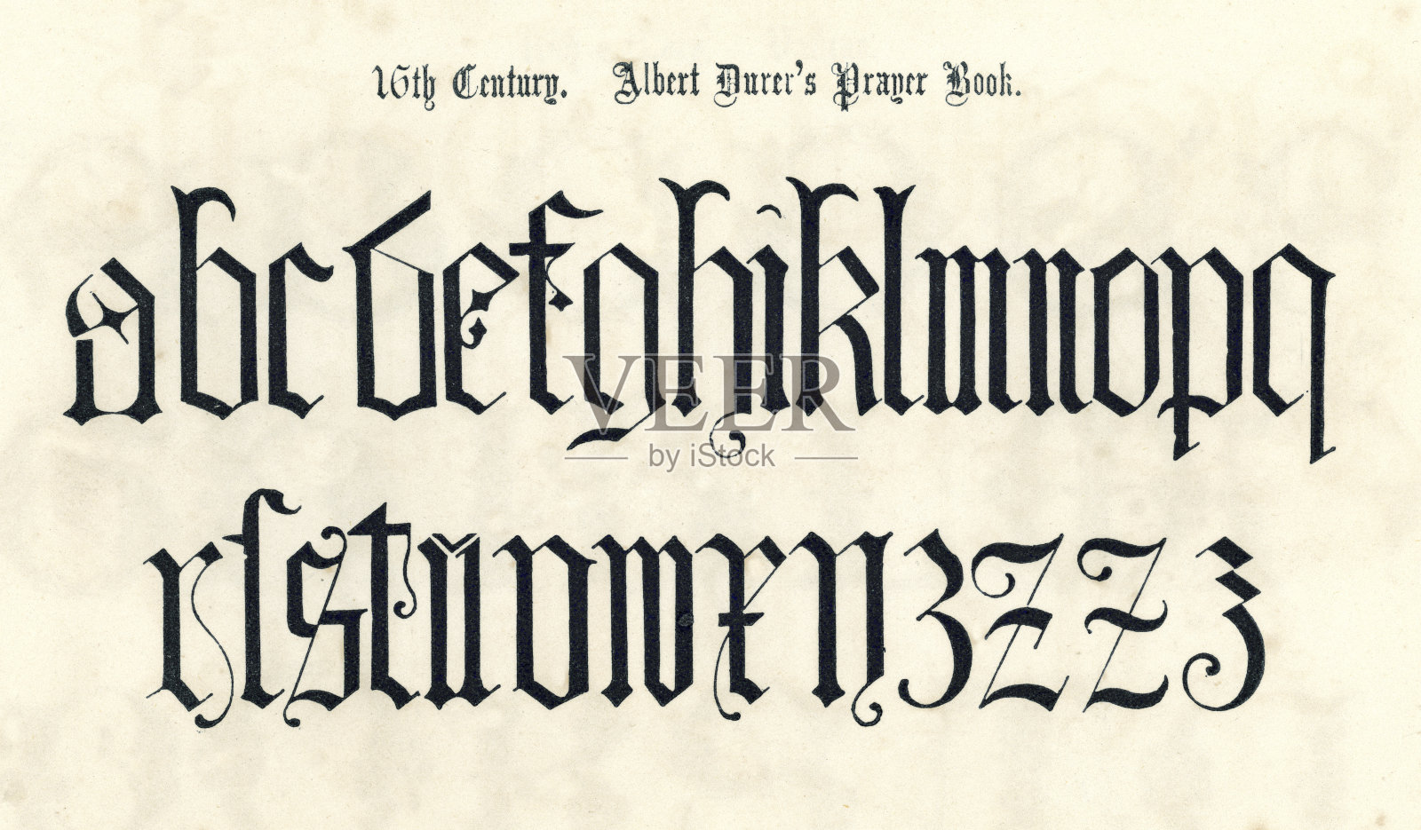 16世纪风格的字母表设计元素图片