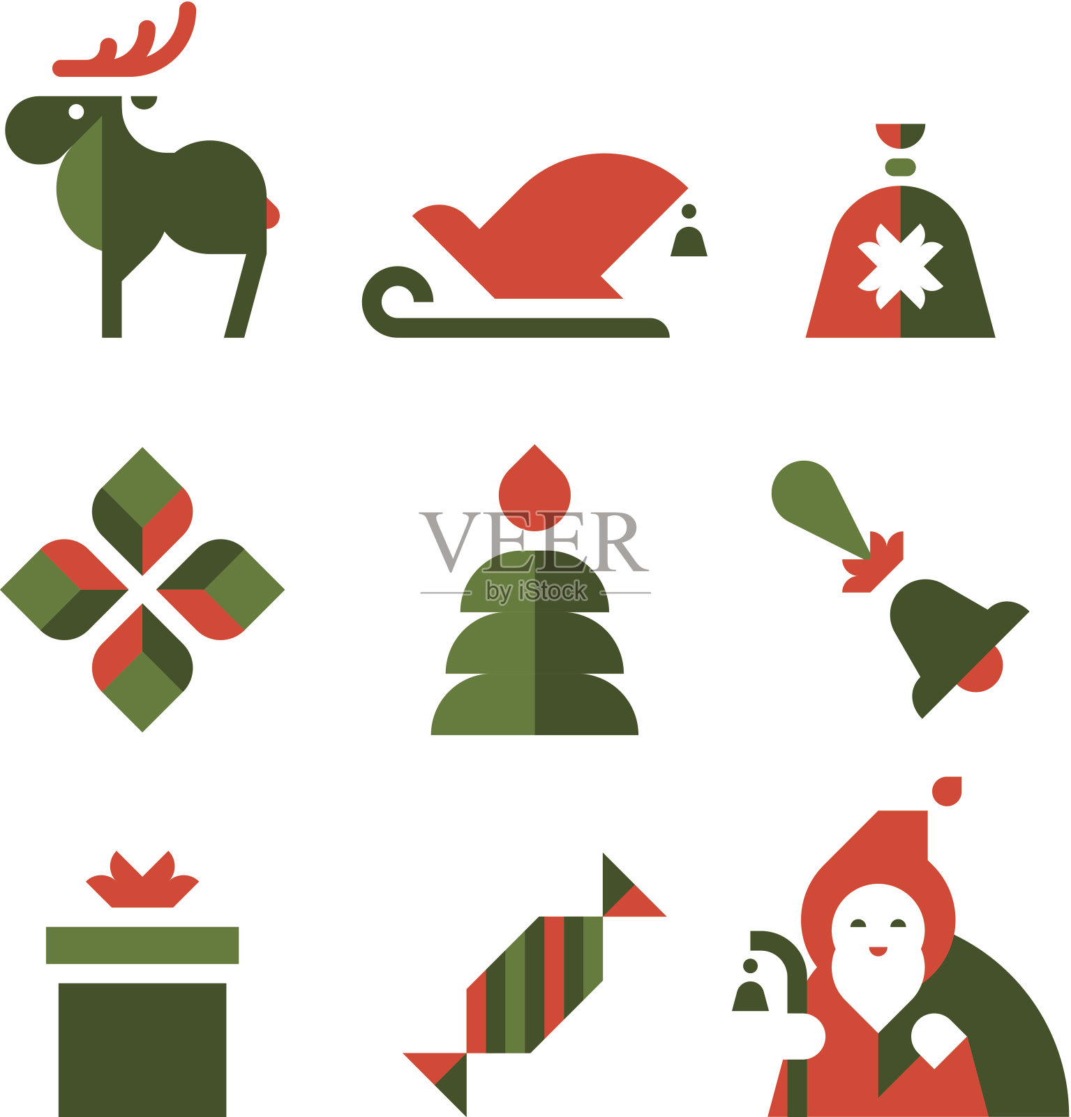 圣诞节图标设置-插图插画图片素材