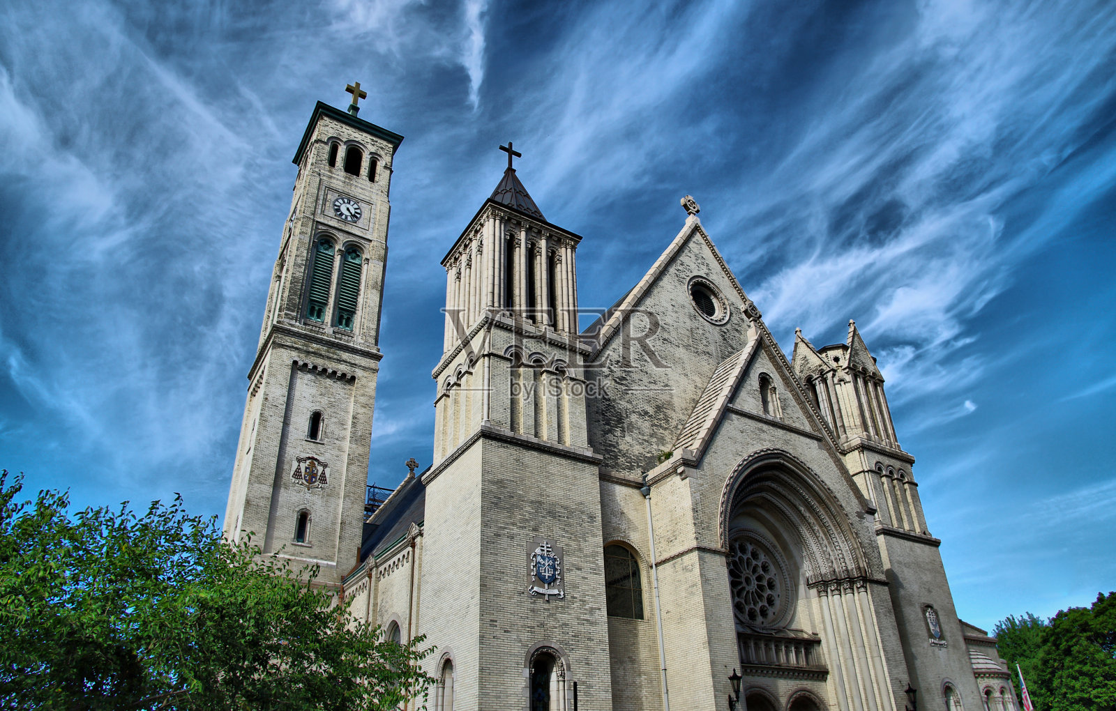 纽约史泰登岛的圣彼得教堂照片摄影图片
