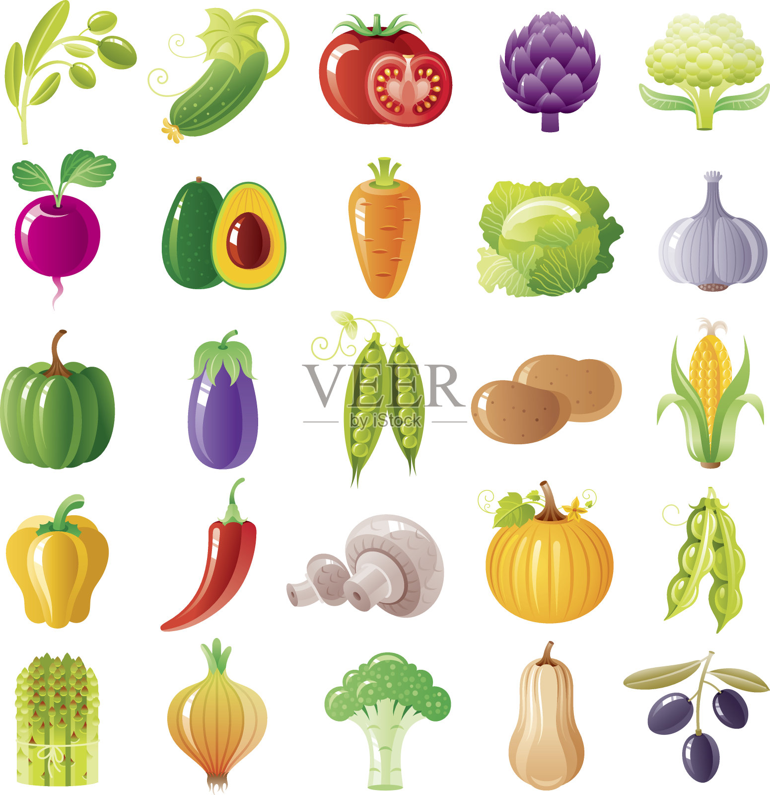 蔬菜图标设置插画图片素材